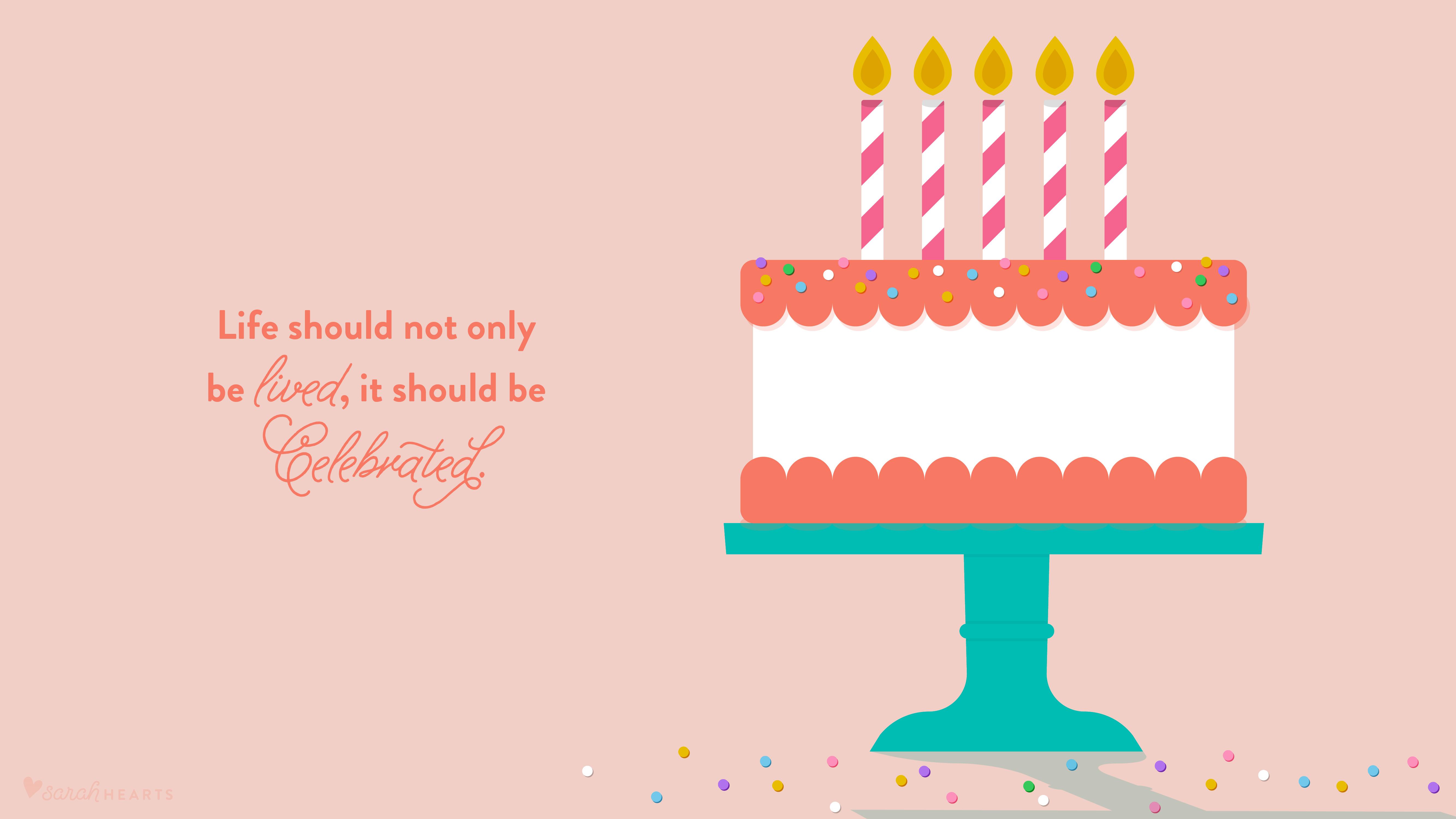 5333x3000 July 2016 Birthday Cake Calendar Wallpaper