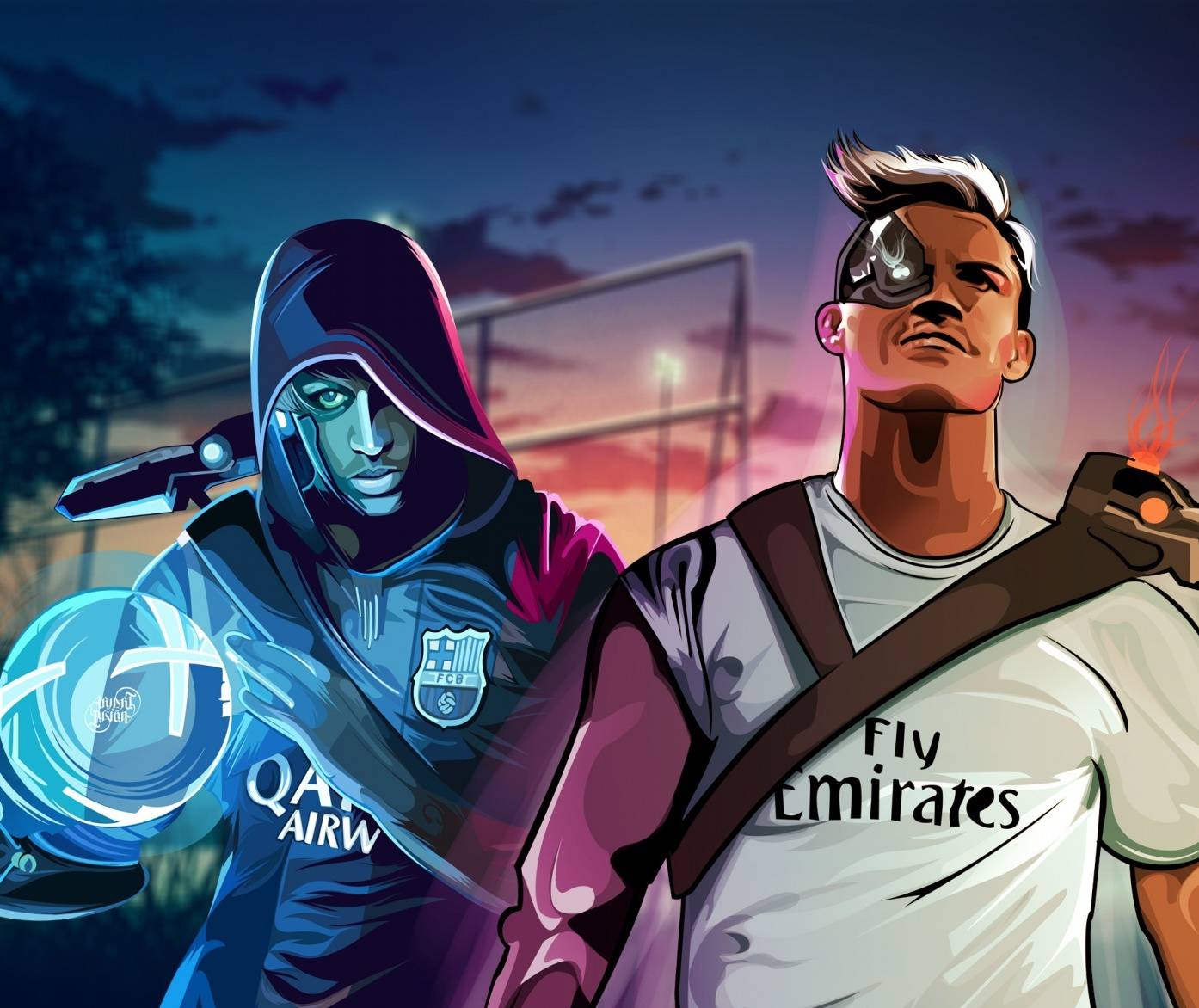 1394x1172 Ronaldo And Neymar Wallpaper