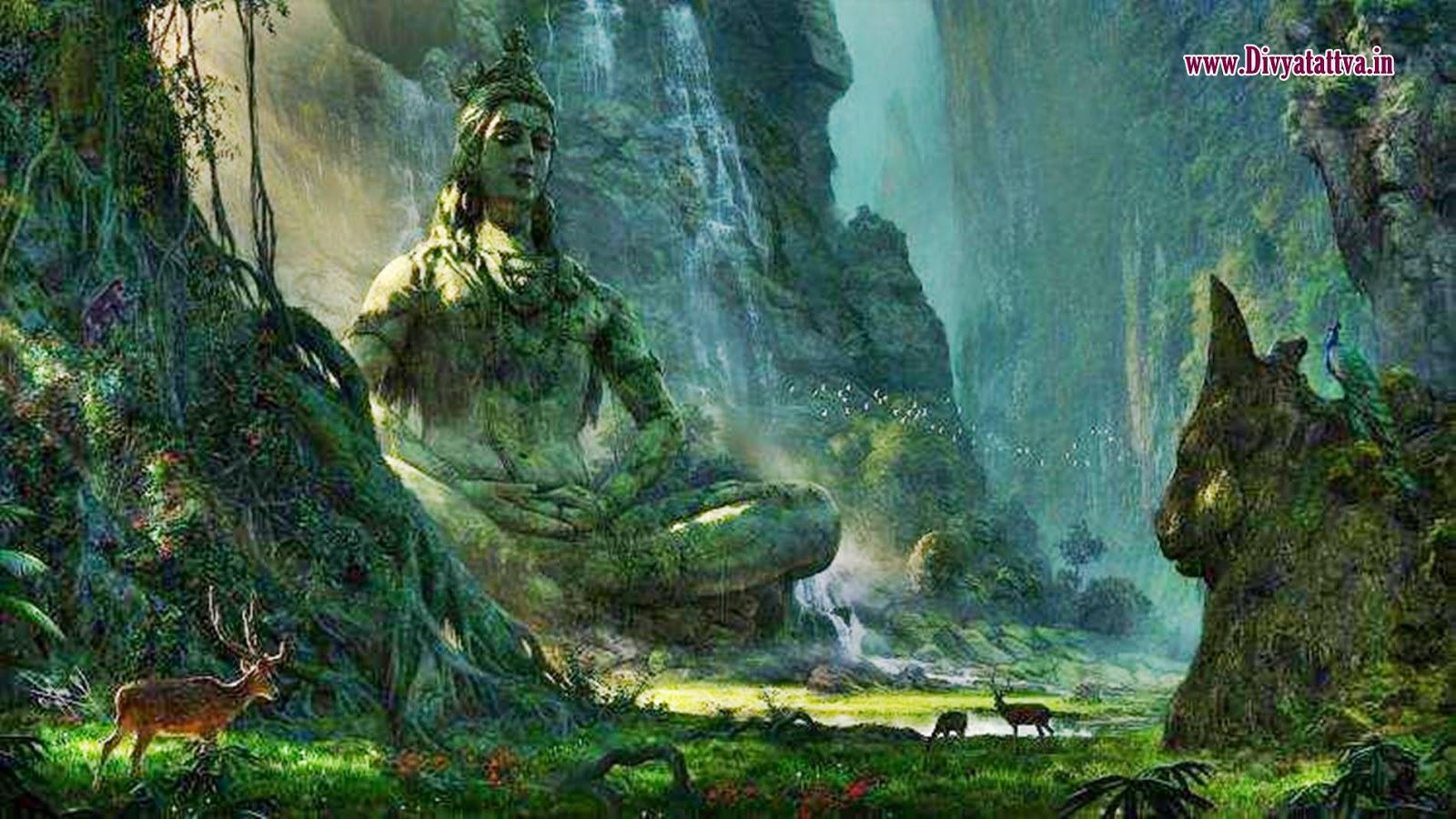 1600x900 Lord Shiva In Meditation In The Forest, God Shiva In Shiva Wallpaper Landscape HD Wallpaper