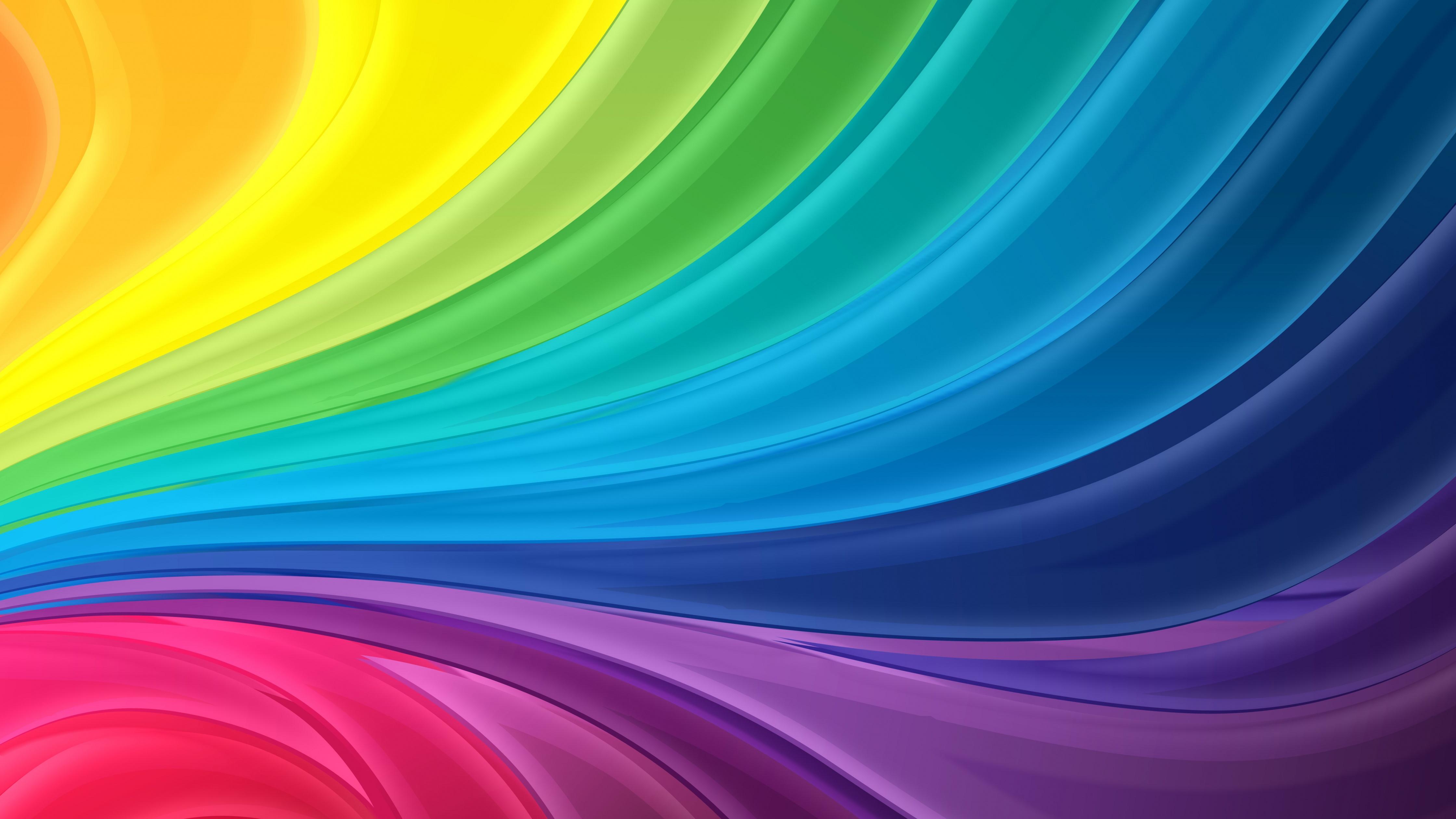 4480x2520 Rainbow colors Wallpaper 4K, Colorful, Multi color, Waves, Aesthetic, 5K, Abstract