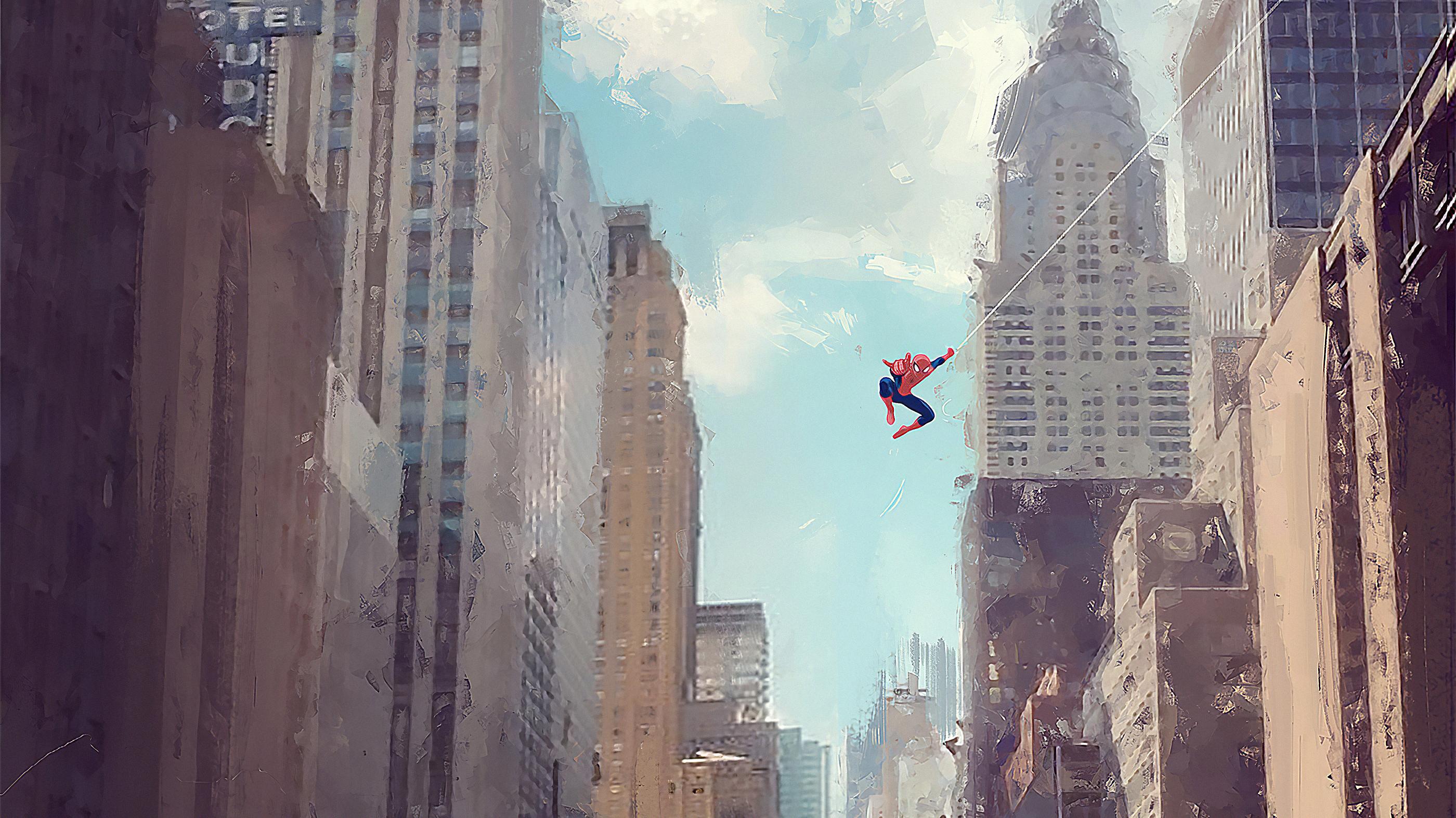 2800x1575 Spiderman Sketch City, HD Superheroes, 4k Wallpaper, Image, Background, Photo and Picture