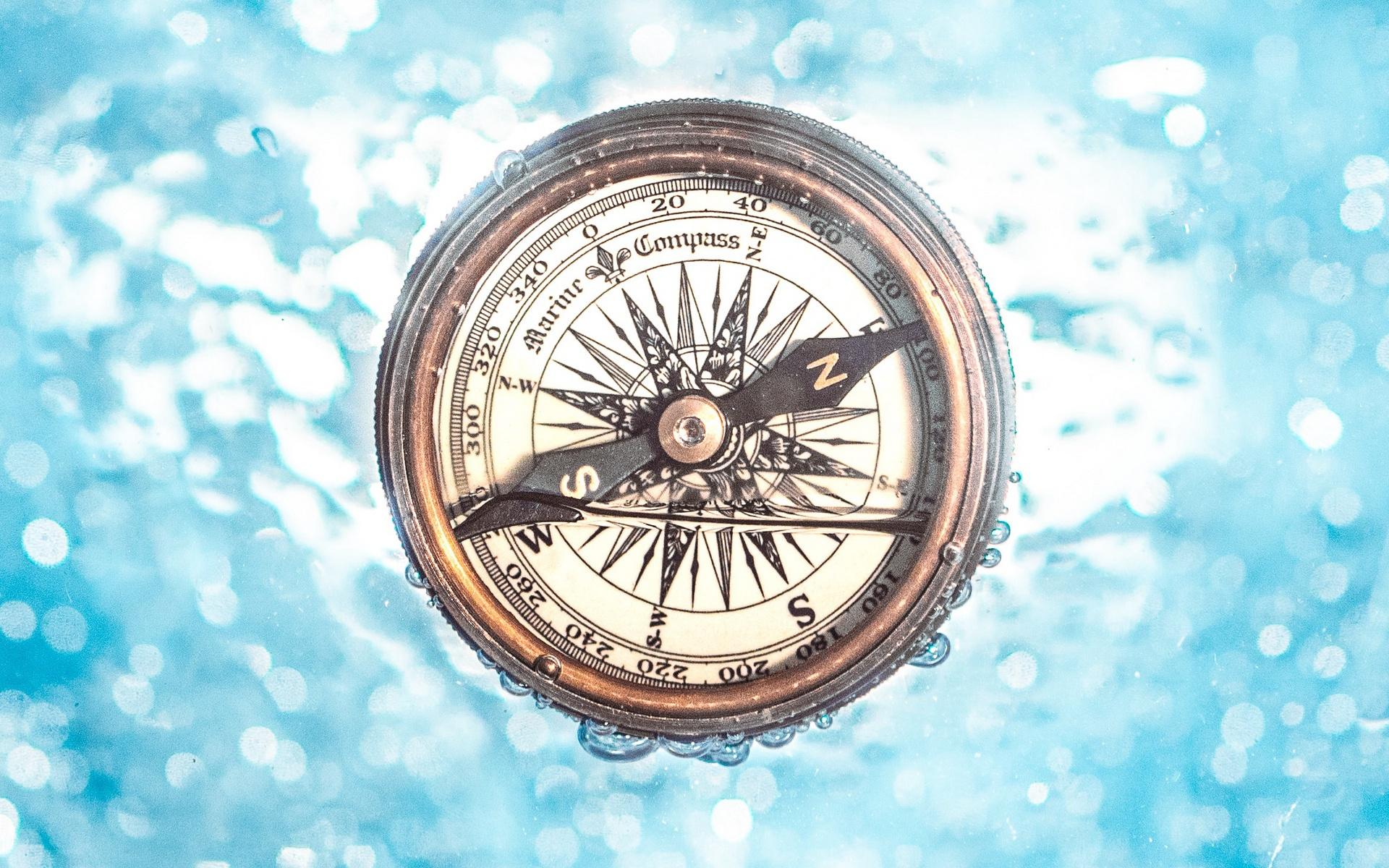 1920x1200 Download wallpaper old compass, blue background, retro compass, vintage things, navigation concepts for desktop with resolution 1920x1200. High Quality HD picture wallpaper
