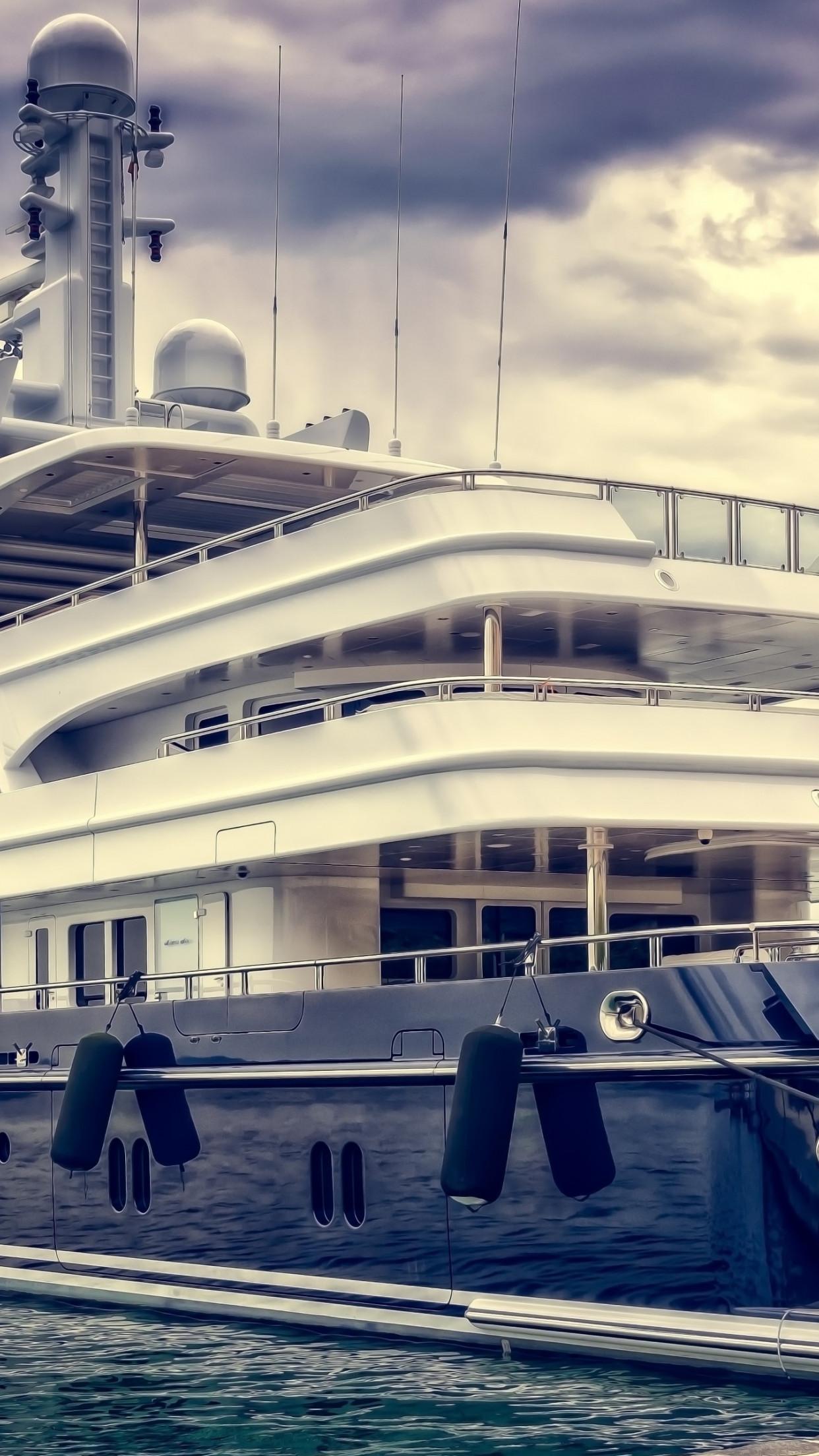 1242x2208 Super Yacht In Harbour Wallpaper Wallpaper 4k iPhone HD Wallpaper
