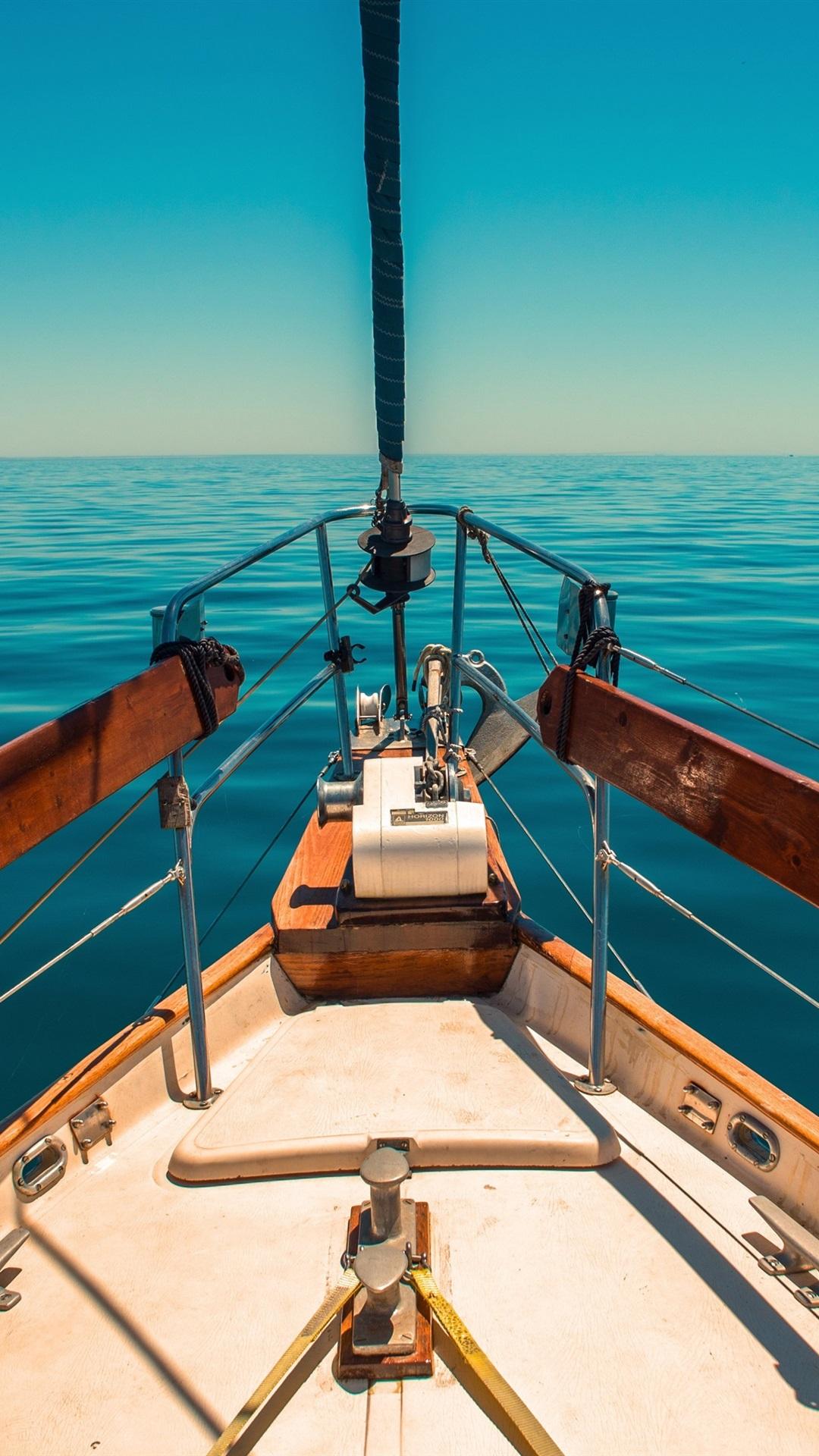 1080x1920 Yacht, Blue Sea 1080x1920 IPhone 8 7 6 6S Plus Wallpaper, Background, Picture, Image