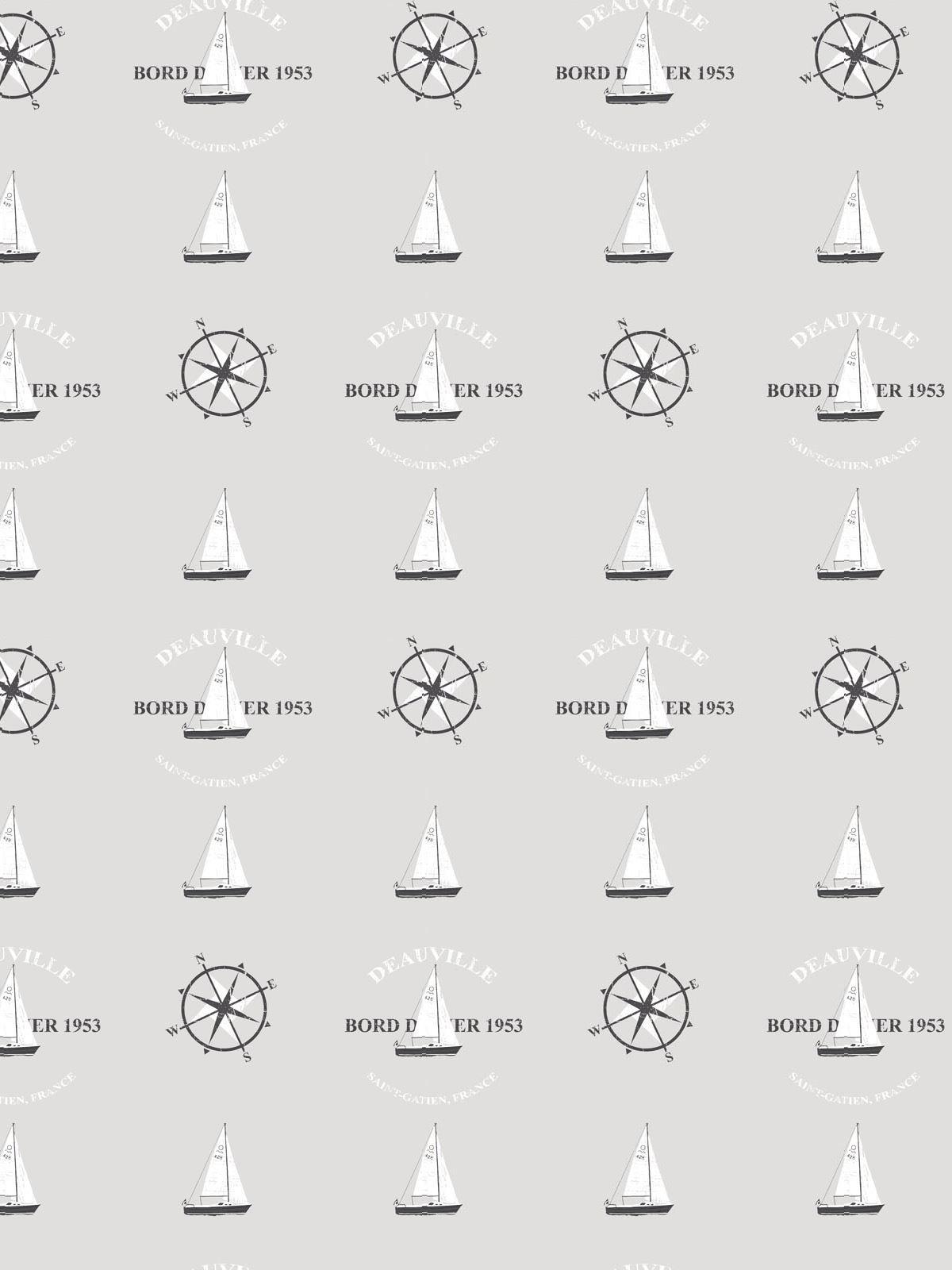 1200x1600 Nautical Wallpaper Yachts Compass Typography Grey Red Black White Paste The Wall
