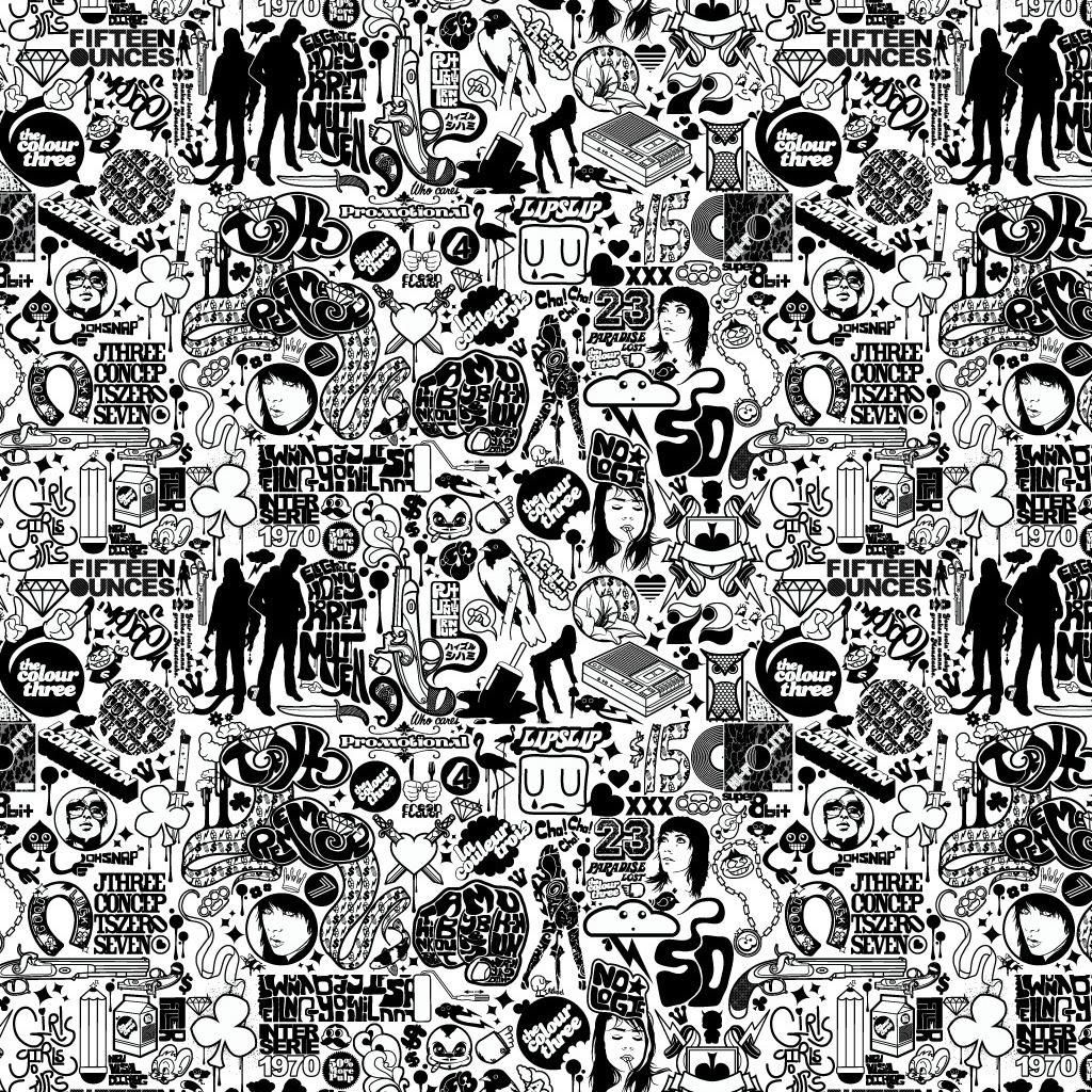 1024x1024 Comics Black And White iPad Wallpaper Free Download