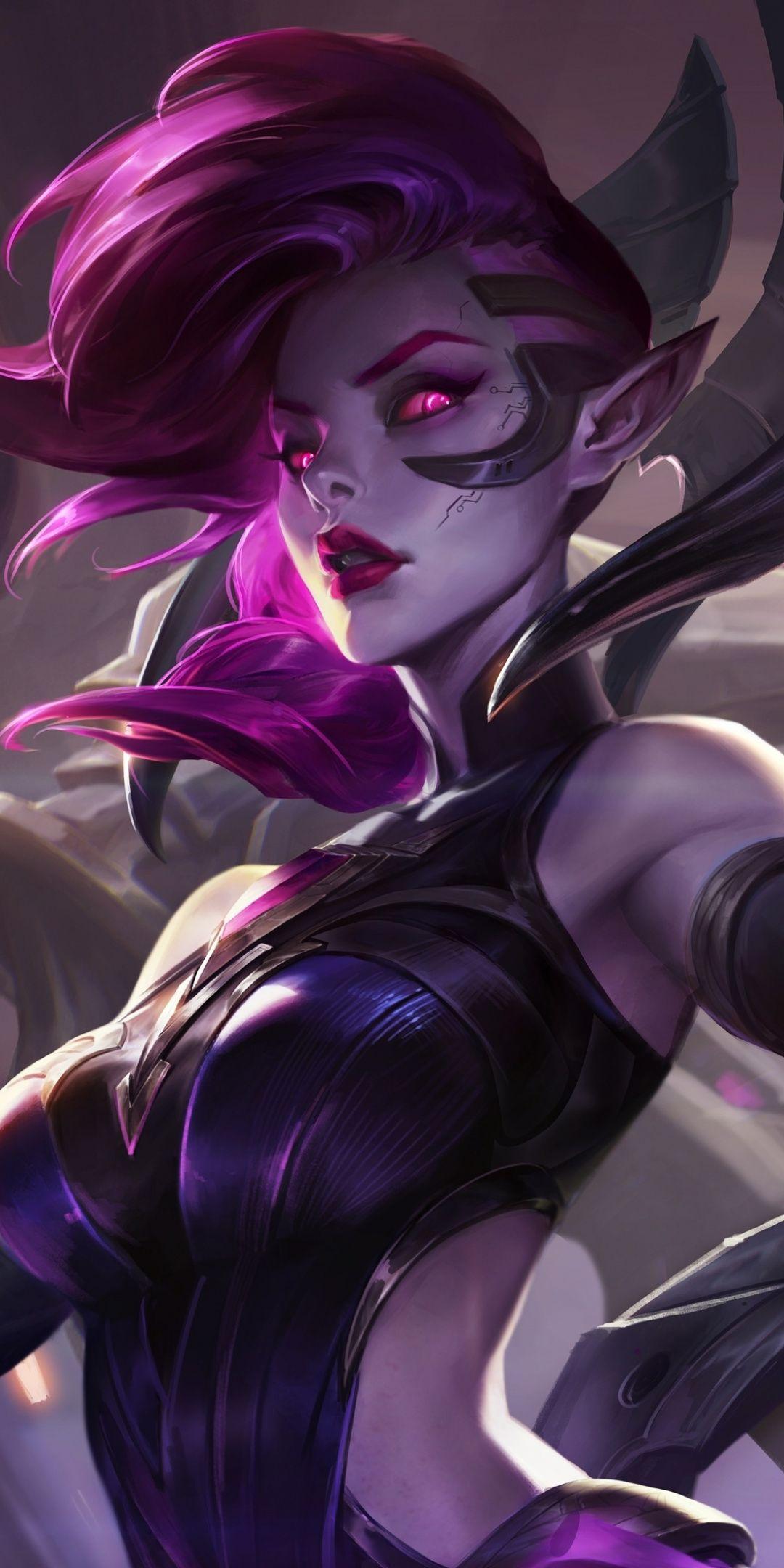 1080x2160 Morgana, League of Legends, violet hair, video game, 1080x2160 wallpaper. League of legends characters, Lol league of legends, League of legends