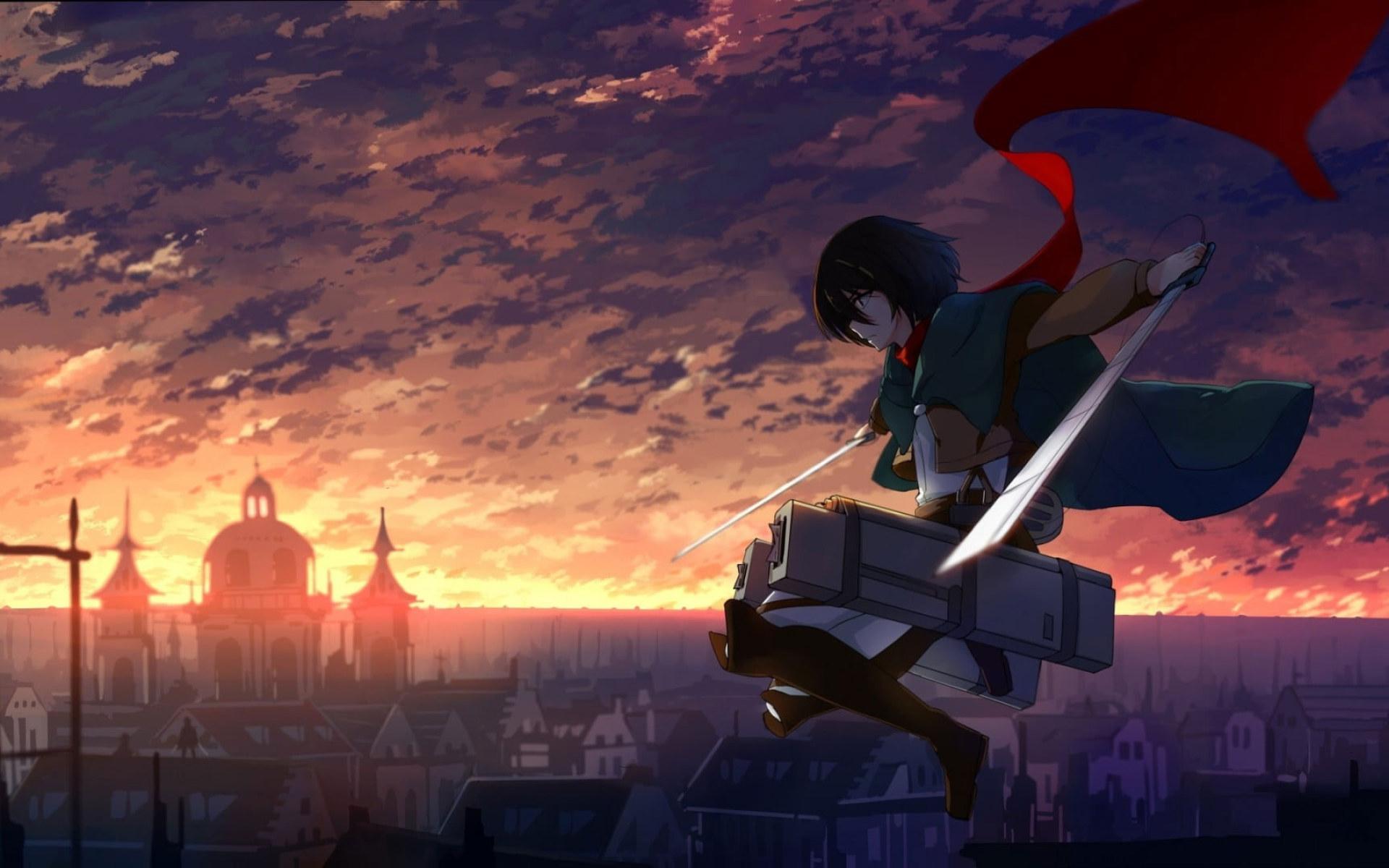 1920x1200 Wallpaper Attack On Titan Mikasa Ackerman, Scarf • Wallpaper For You HD Wallpaper For Desktop & Mobile