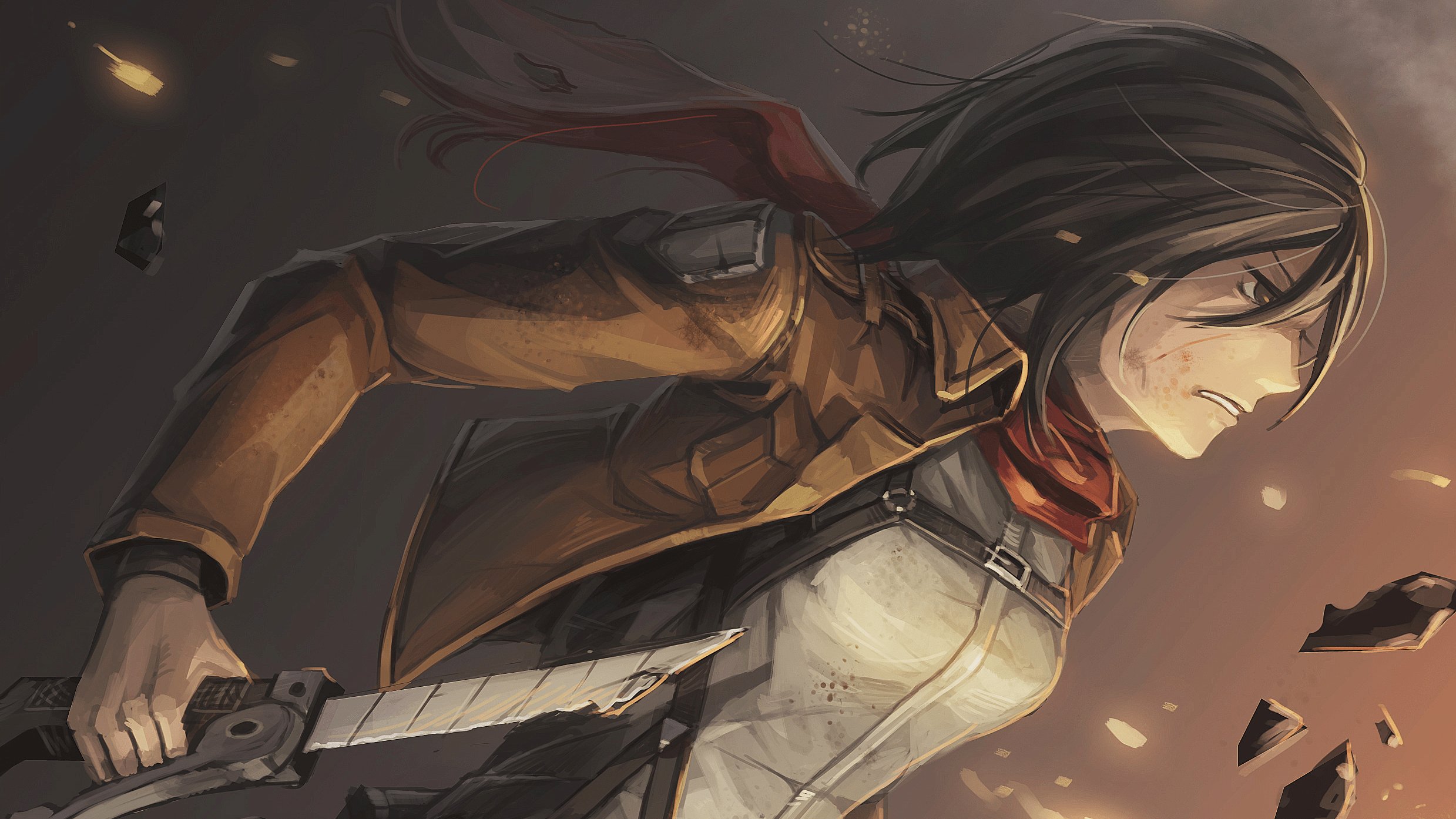2478x1394 #Mikasa Ackerman, #anime, #Shingeki no Kyojin, #anime girls wallpaper HD Wallpaper