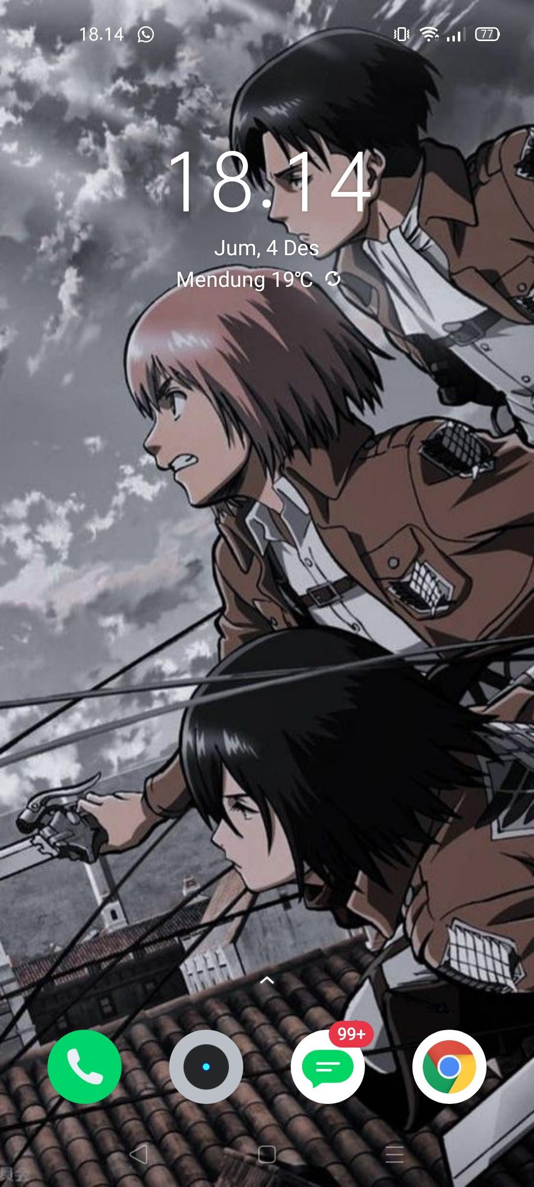 1080x2400 attack kyojin eren levi mikasa wallpaper for Android
