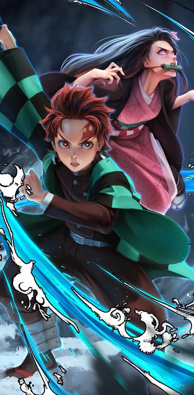 630x1280 Tanjiro And Nezuko wallpaper