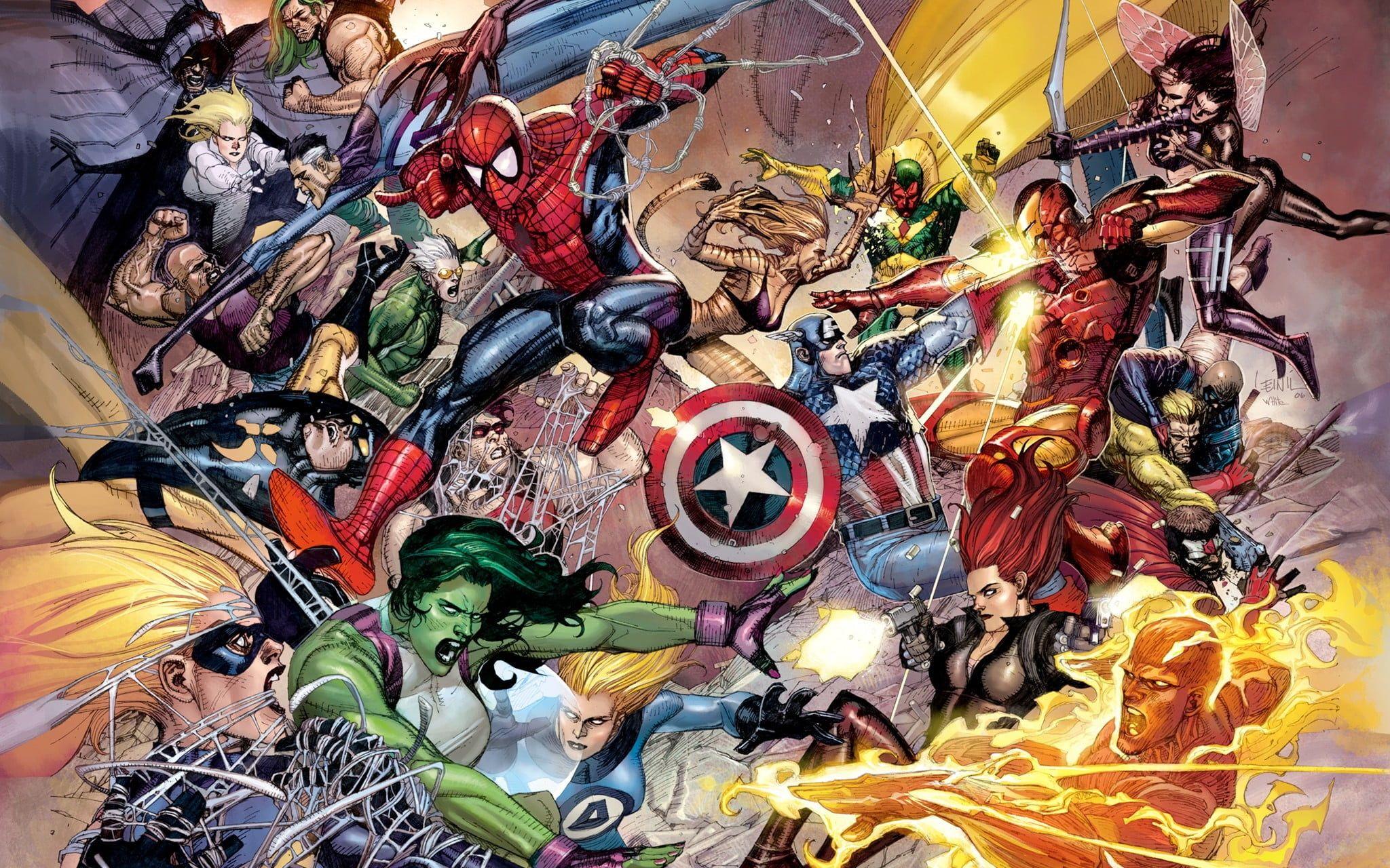 2048x1280 Marvel Characters Wallpaper