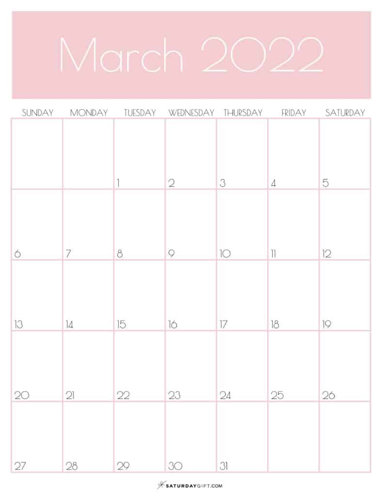 791x1024 Cute (& Free!) Printable March 2022 Calendar