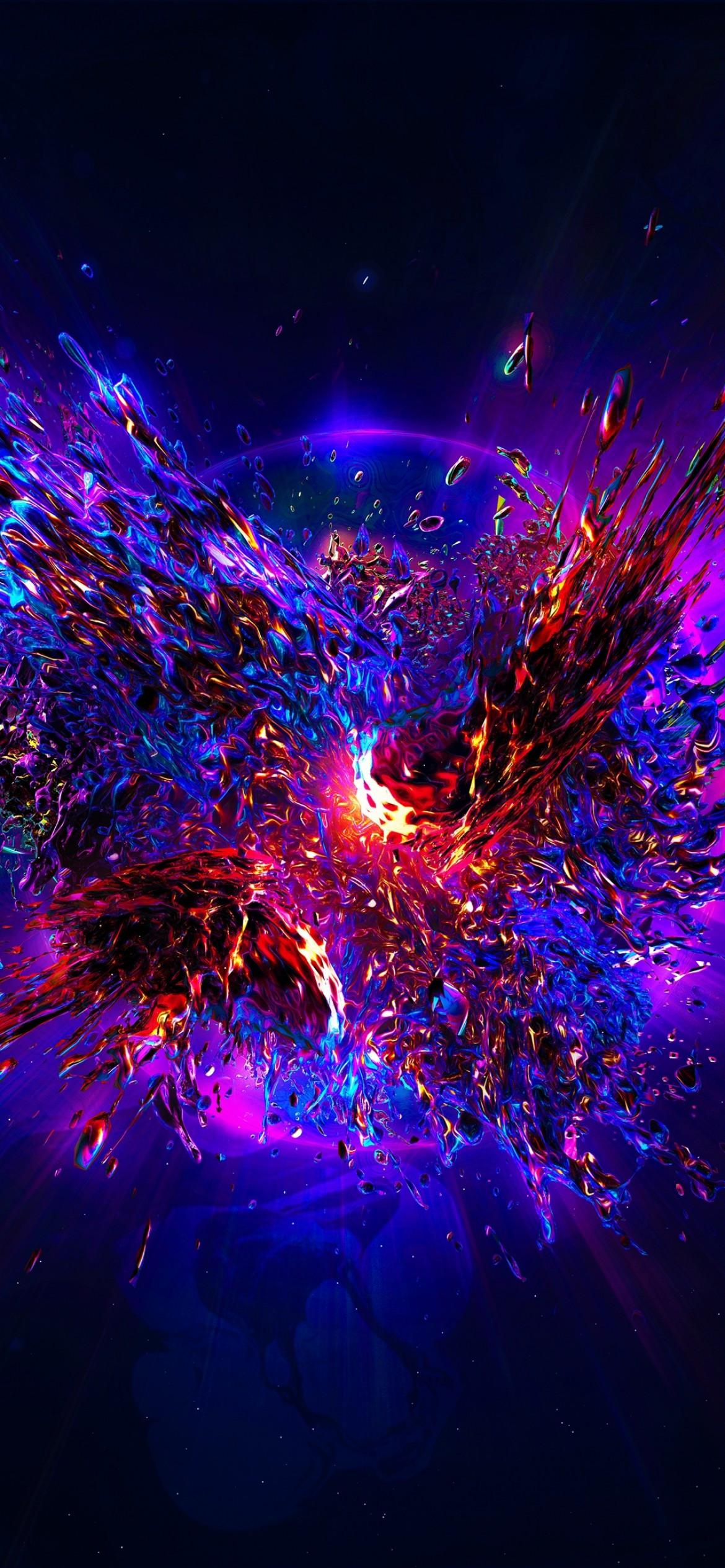 1170x2532 Download 1170x2532 Color Explosion, Purple Theme Wallpaper for iPhone 12 Pro