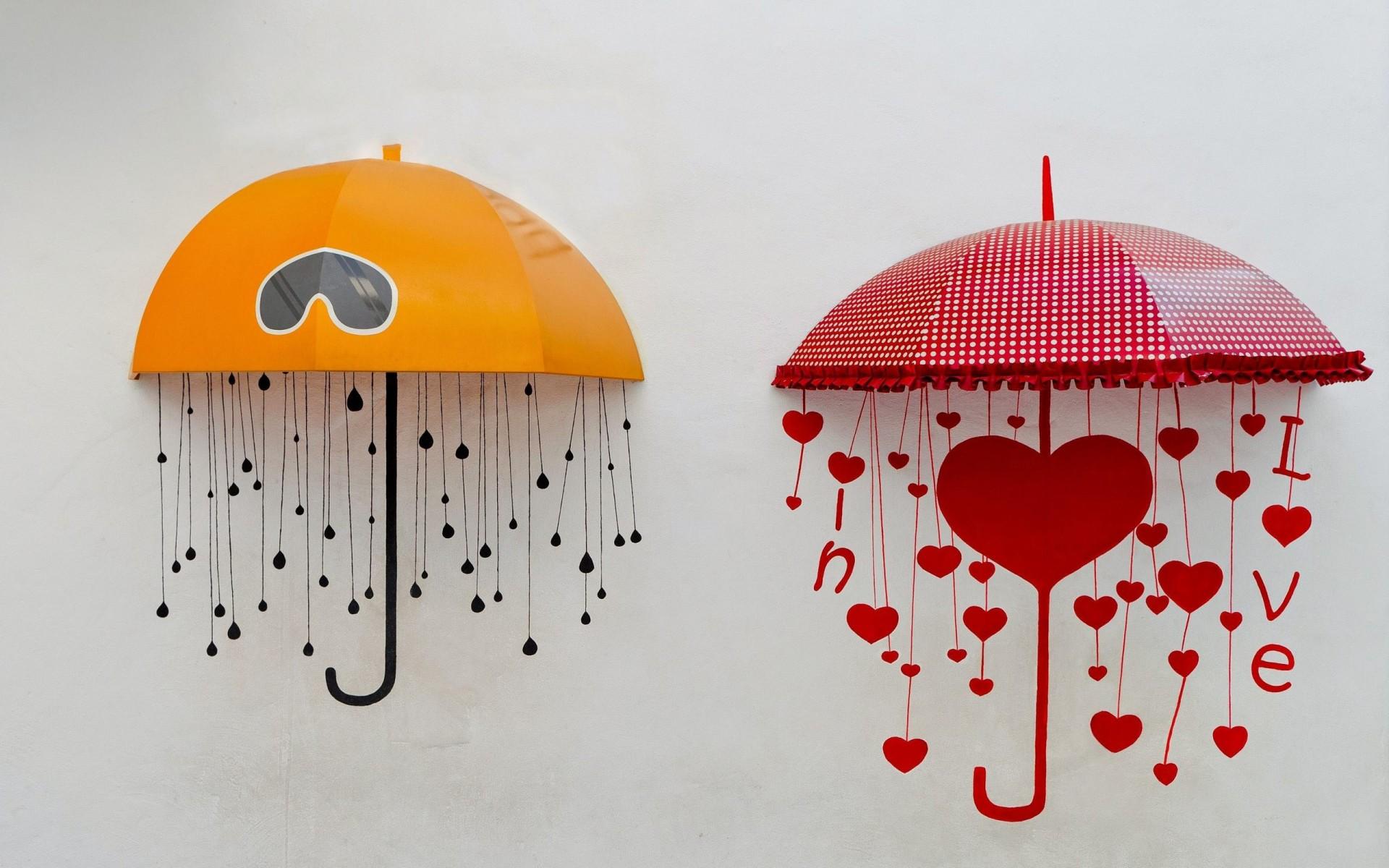 1920x1200 Cute Umbrellas Love Art #Wallpaper