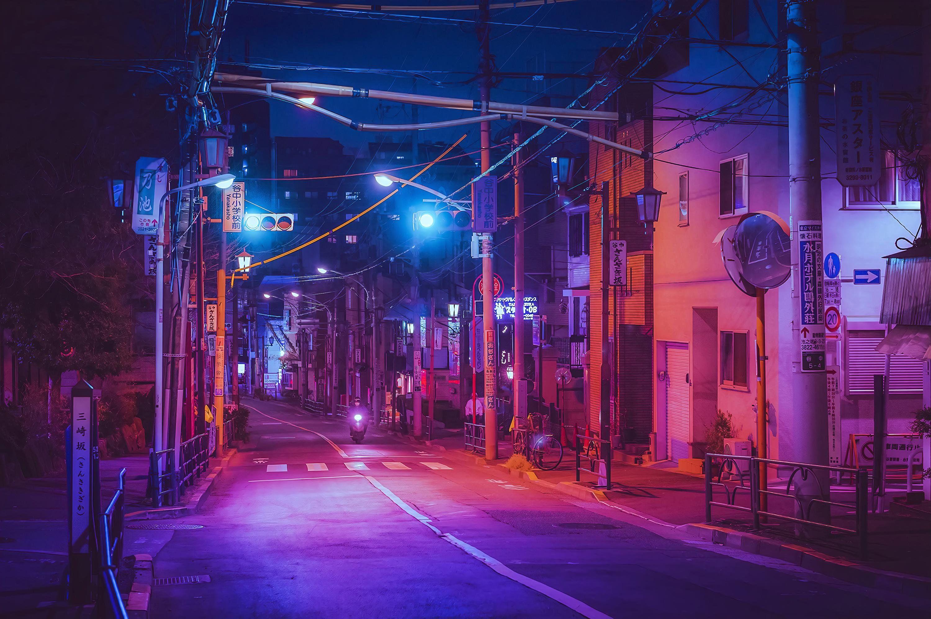3000x1996 Aesthetic Japan Purple Sky Wallpaper