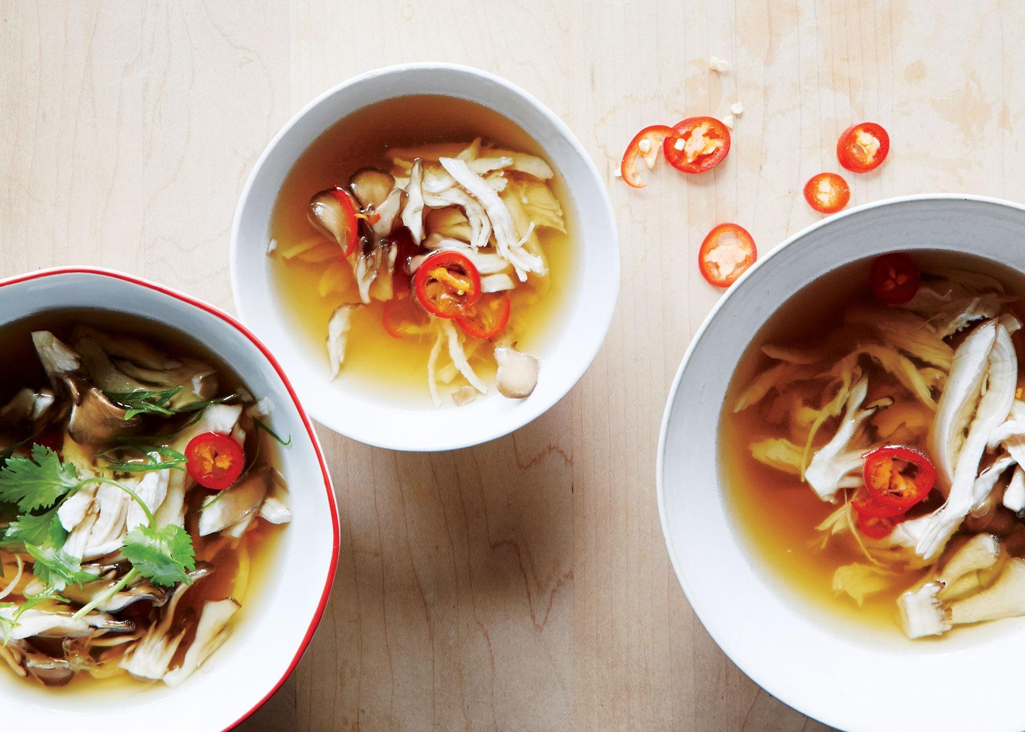 2000x1428 Brothy Poached Chicken with Mushrooms and Fresh Chile Recipe. Bon Appétit