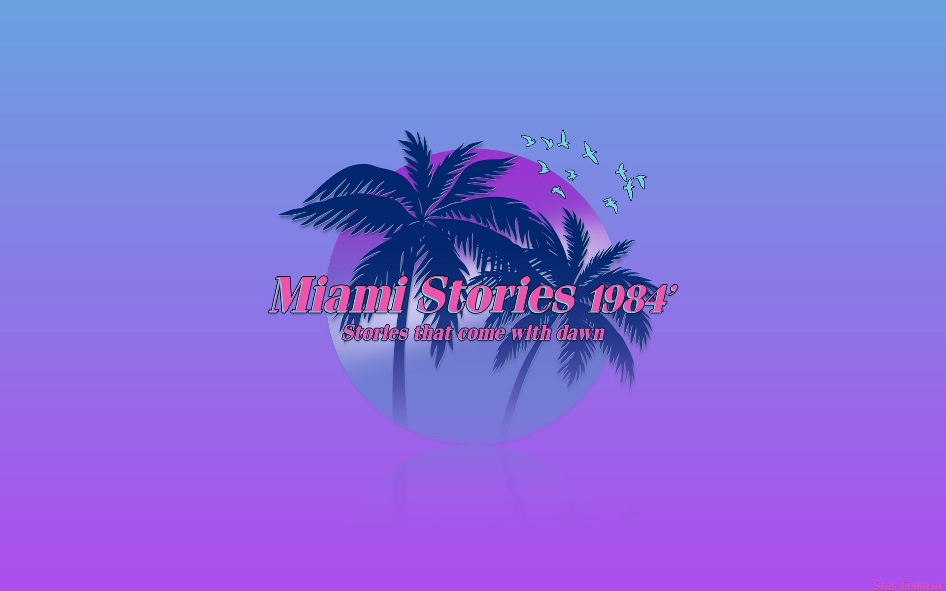 1920x1200 1980s, Retrowave, Photohop, palm trees, neon, Retro style, Miami, texture, vaporwave, retrowave HD Wallpaper