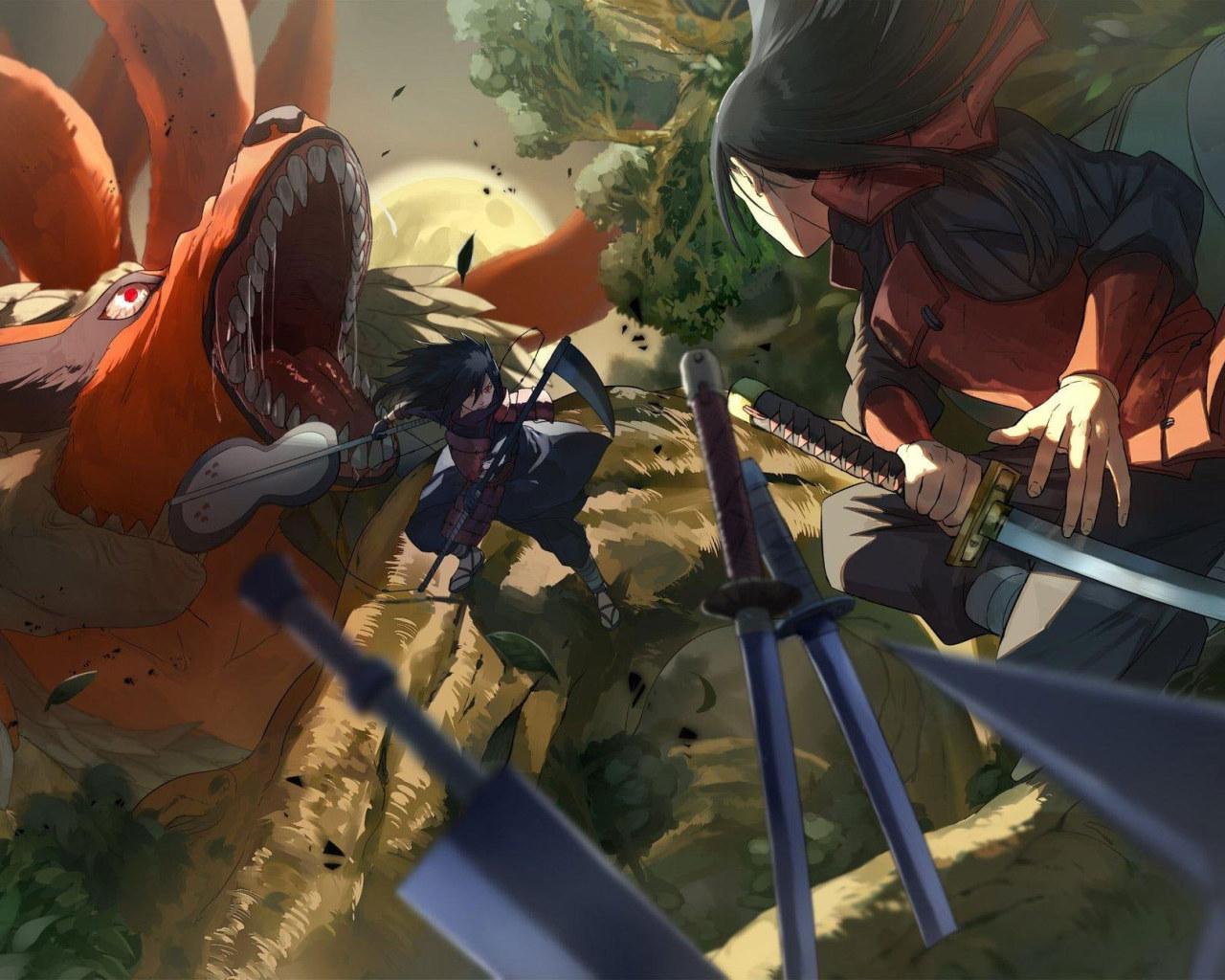 1280x1024 Wallpaper Naruto, Kyuubi, Uchiha Madara, Senju Hashirama • Wallpaper For You HD Wallpaper For Desktop & Mobile