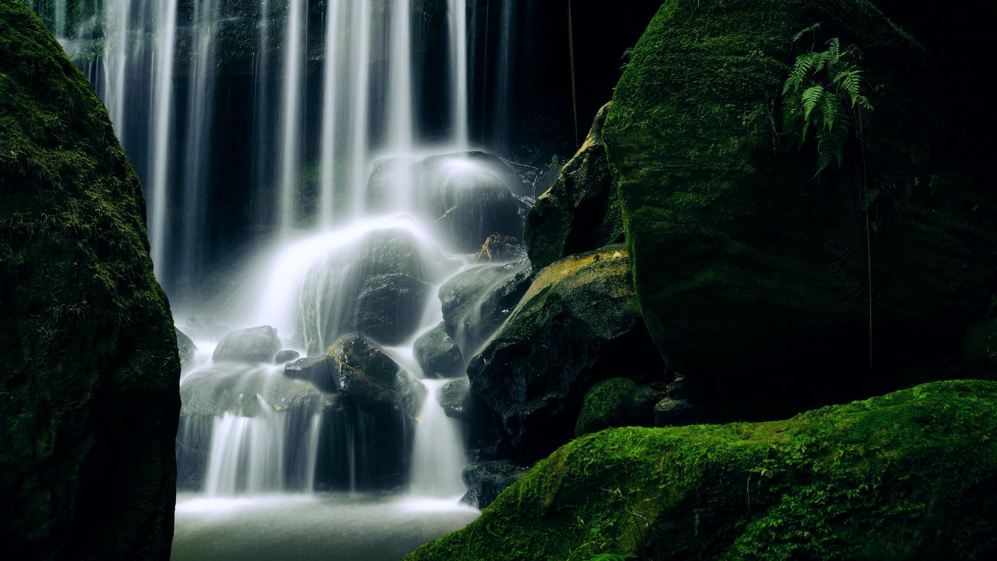 3840x2160 Wallpaper Waterfall, 5k, 4k wallpaper, New Zealand, travel, tourism, lake, rocks, stones, Nature