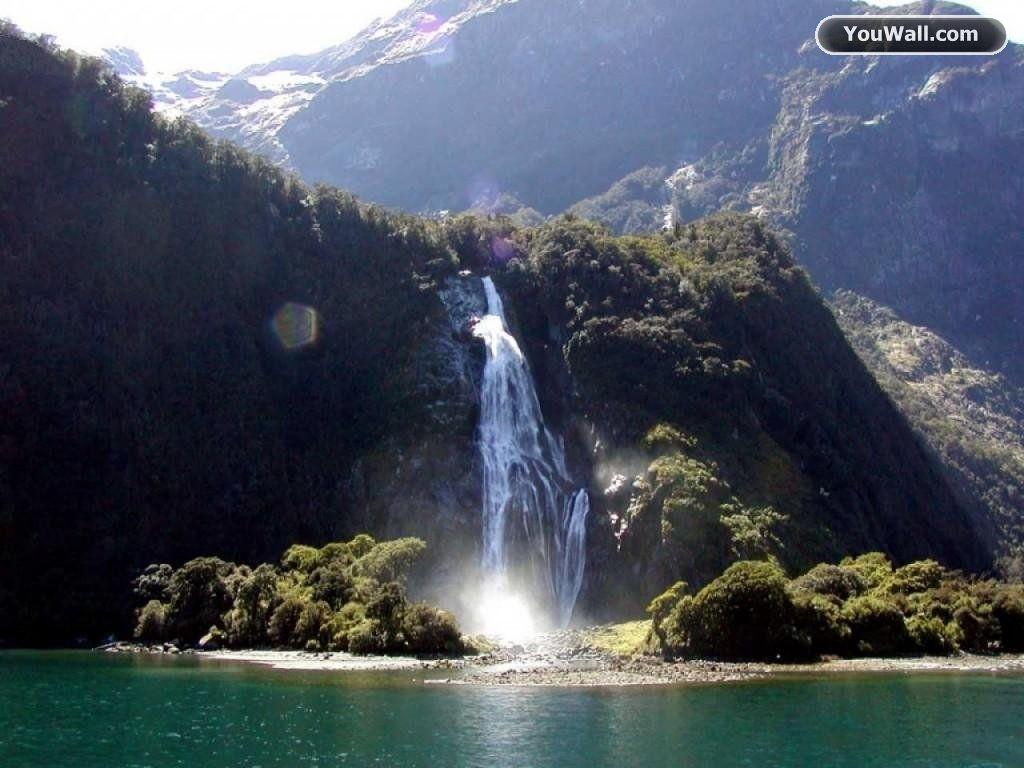 1024x768 Mountain Waterfall.. Waterfalls wallpaper, Waterfalls, Mountains wallpaper, Mountains. Places to travel, Places to go, Places to see