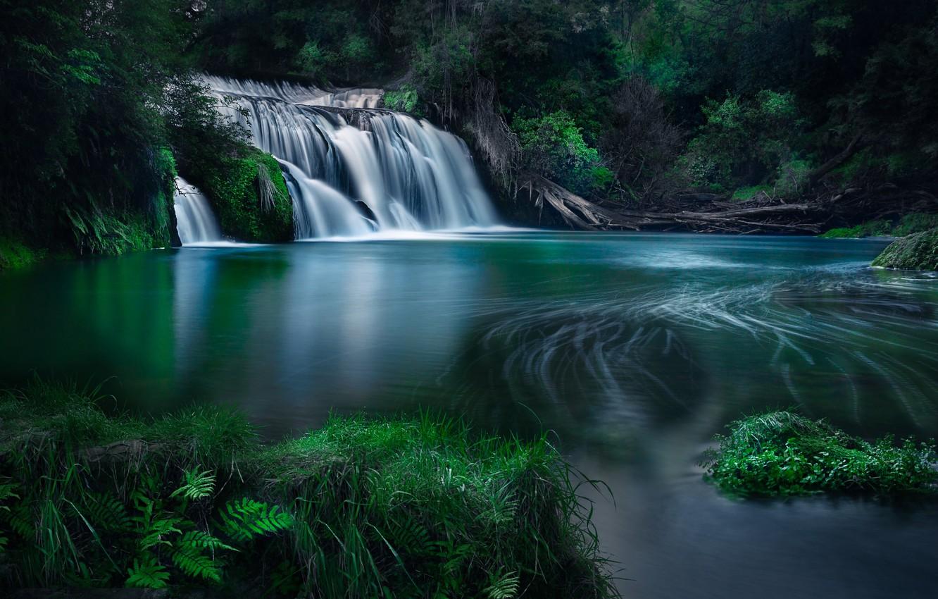 1332x850 Wallpaper forest, river, waterfall, New Zealand, cascade, New Zealand, Hawke's Bay, River Maraetotara, Hawke's Bay, Maraetotara River, Maraetotara Falls, Waterfall Maraetotara image for desktop, section пейзажи