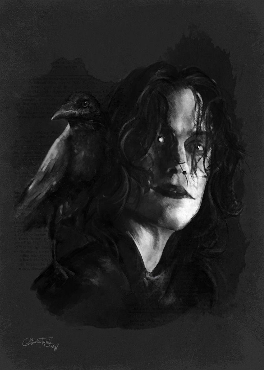 857x1200 Eric Draven The Crow' Poster by Claudio Tosi. Displate. Crow movie, Crow image, Crow art