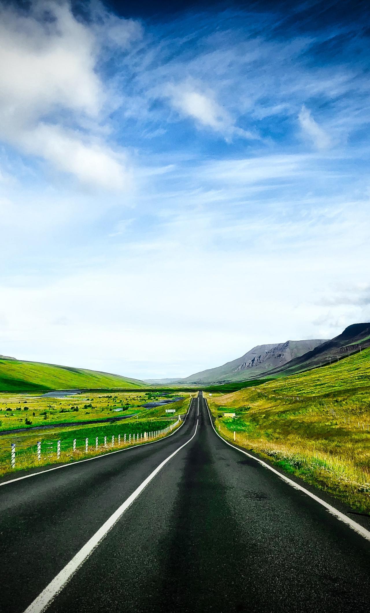 1280x2120 Download Highway, road, landscape, sunny day wallpaper, 1280x iPhone 6 Plus