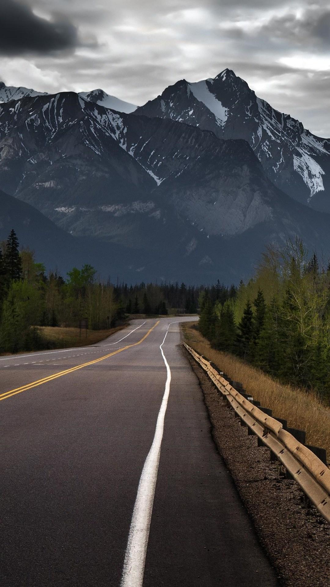 1080x1920 1080x1920 road, mountains, nature, clouds for iPhone 8 wallpaper