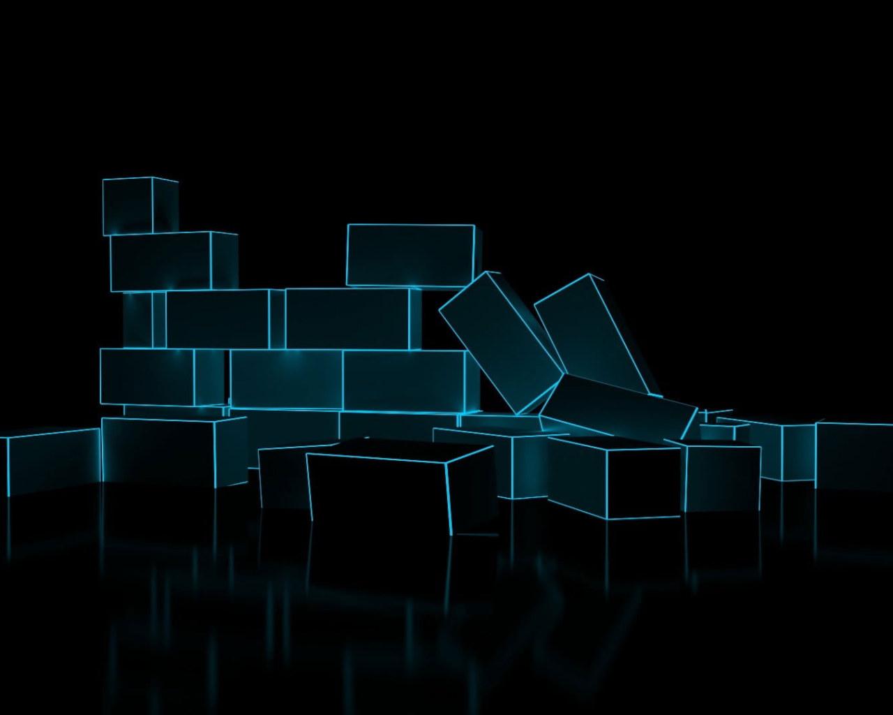 1280x1024 Glow In The Dark Bricks Wallpaper, Digital Art, Minimalism, 3D, CGI, Glowing • Wallpaper For You HD Wallpaper For Desktop & Mobile