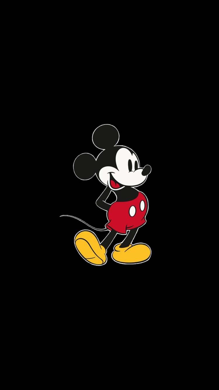 750x1333 Mickey Mouse Disney Aesthetic Wallpaper : Black Background Wallpaper