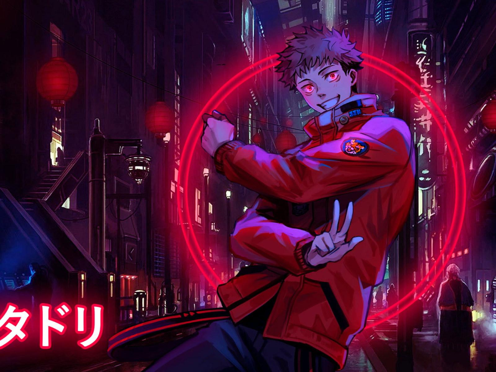 1600x1200 Wallpaper Jujutsu Kaisen, Yuji Itadori, Red Eyes, Glowing • Wallpaper For You