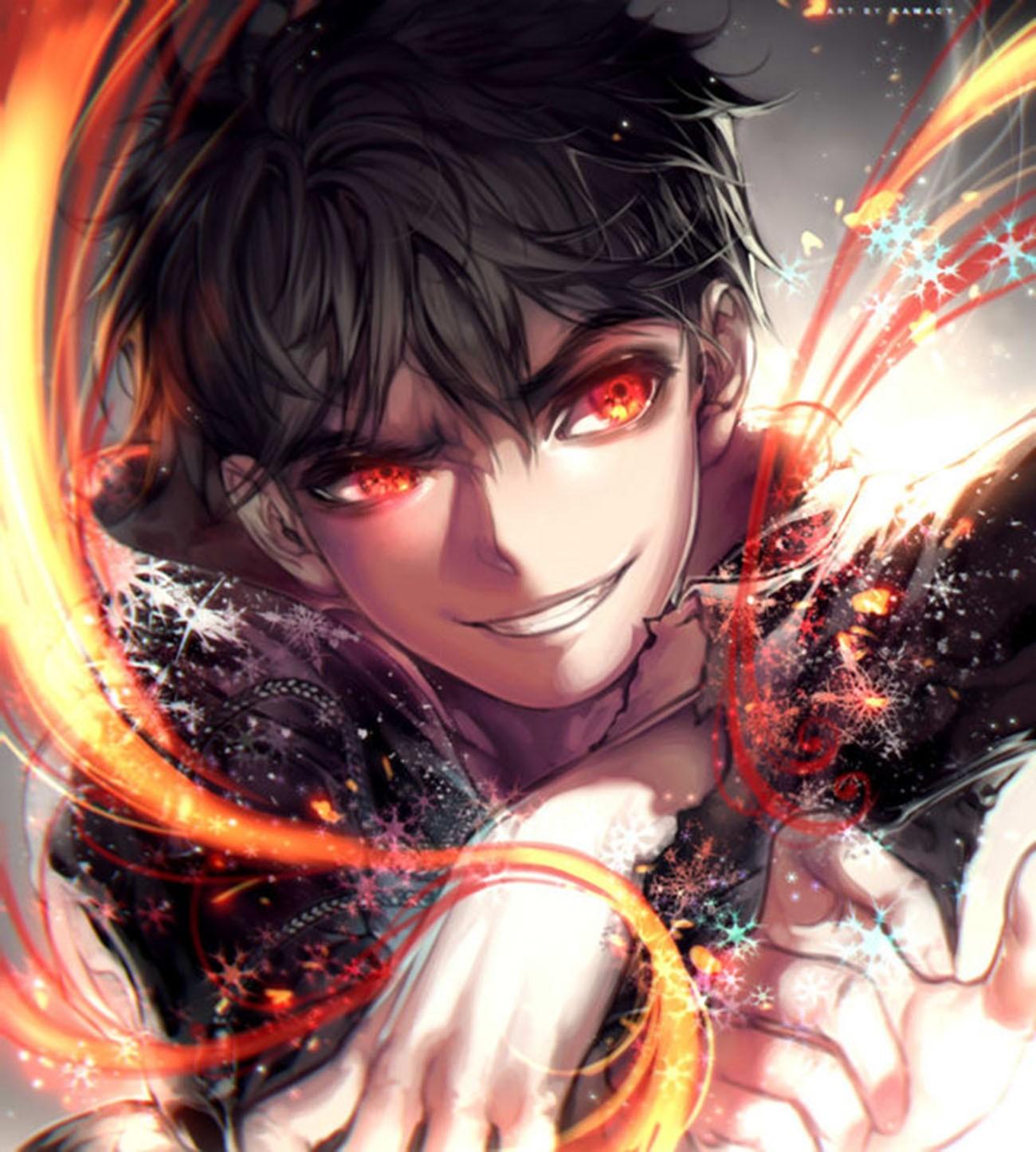 1300x1445 anime, anime boys, glowing eyes, red eyes, comics, Jack Nightmare, comic book, woman warrior High quality walls