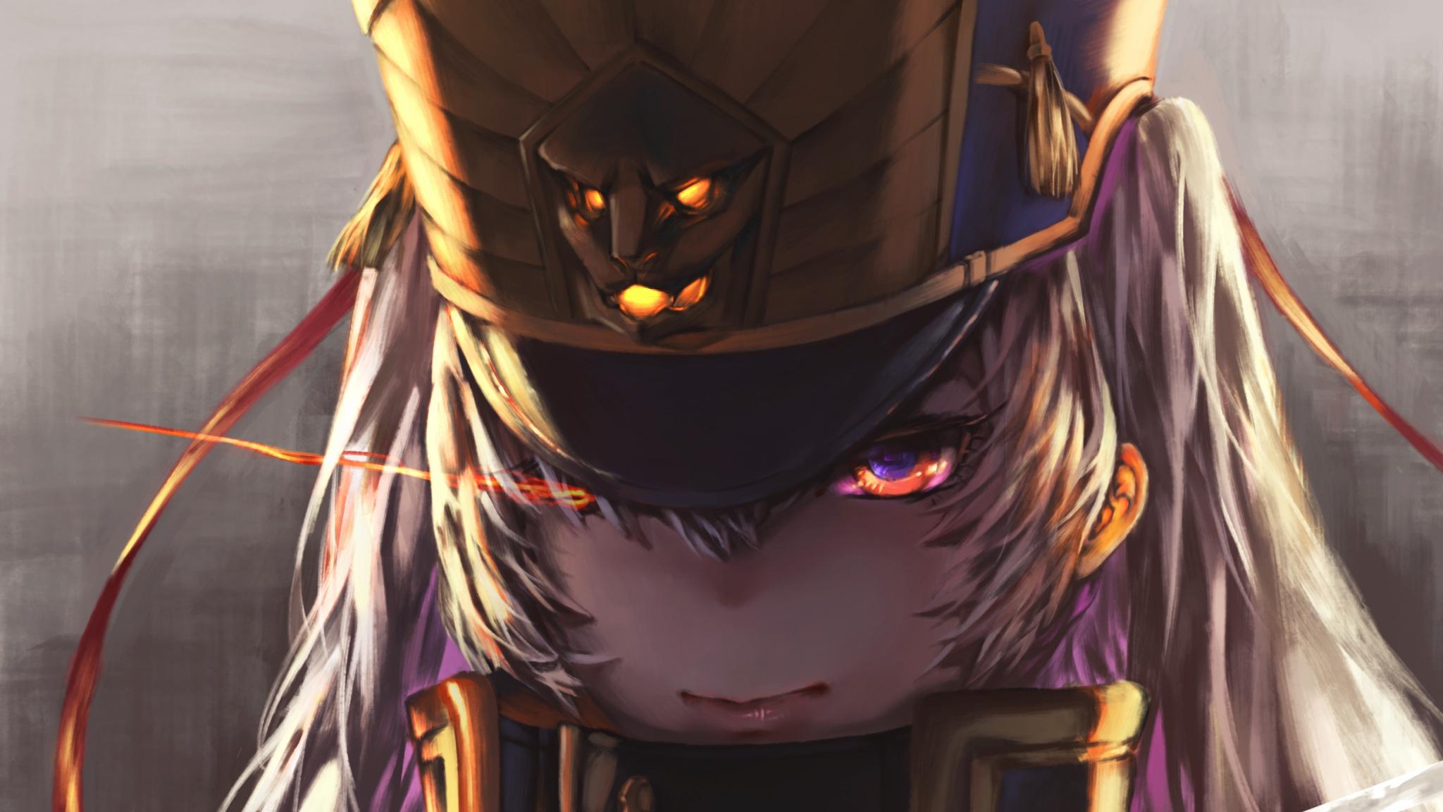 2048x1152 Desktop Wallpaper Re:Creators, Anime Girl, Glowing Eyes, Hat, Face, HD Image, Picture, Background, Iln7a6
