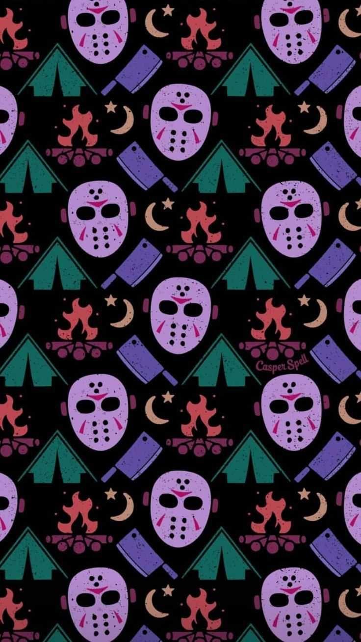 736x1308 Friday the 13th Wallpaper Discover more Film, Friday the 13th, Horror, Jason Voorhees, M. Halloween wallpaper iphone, Funny iphone wallpaper, Halloween wallpaper