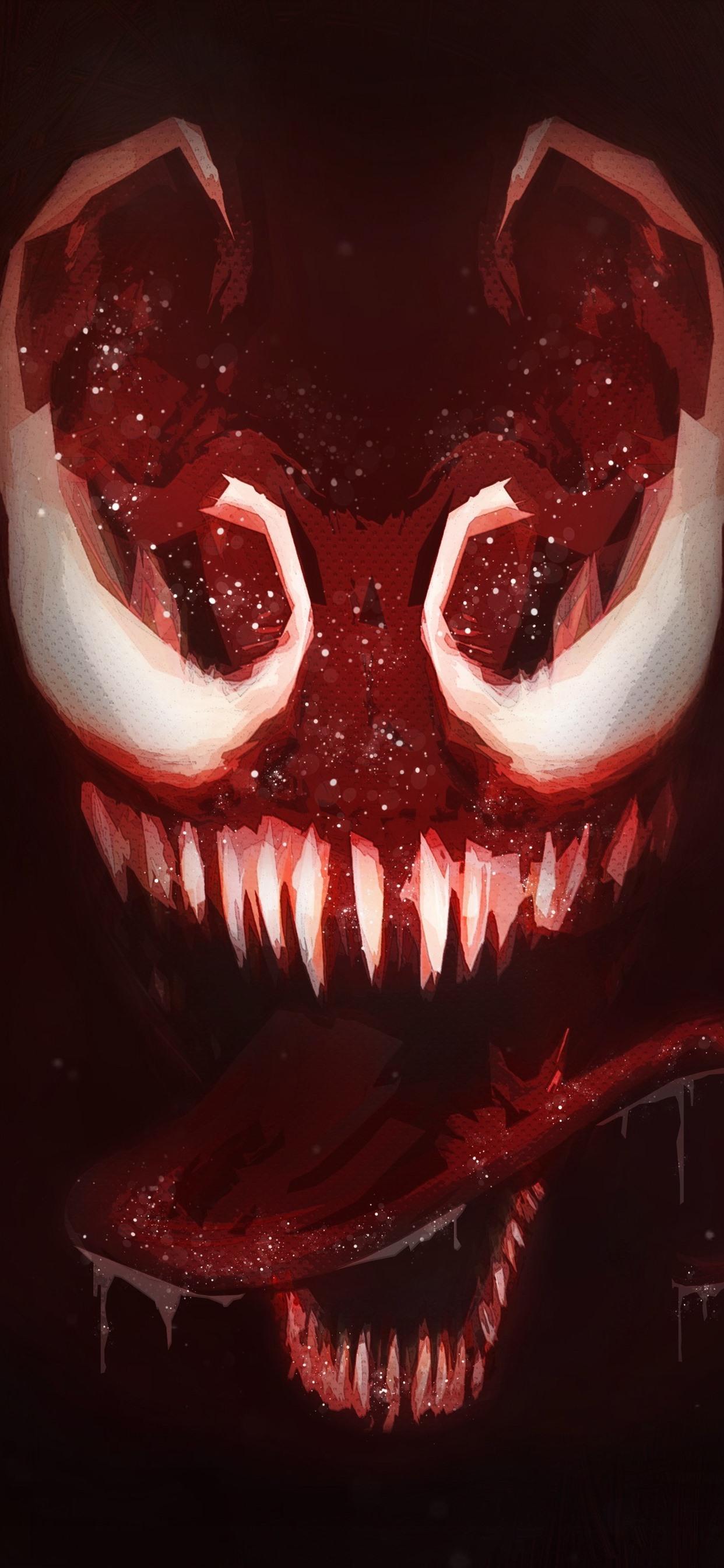 1242x2688 iPhone Wallpaper Venom, Teeth, Horror, Art Picture Wallpaper Face