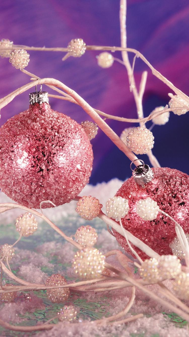 750x1334 Pink Christmas Decorations Wallpaper iPhone