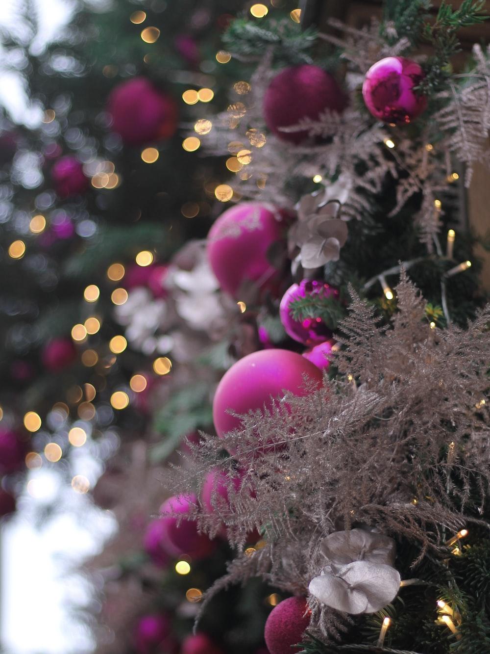 1000x1333 purple Christmas baubles photo