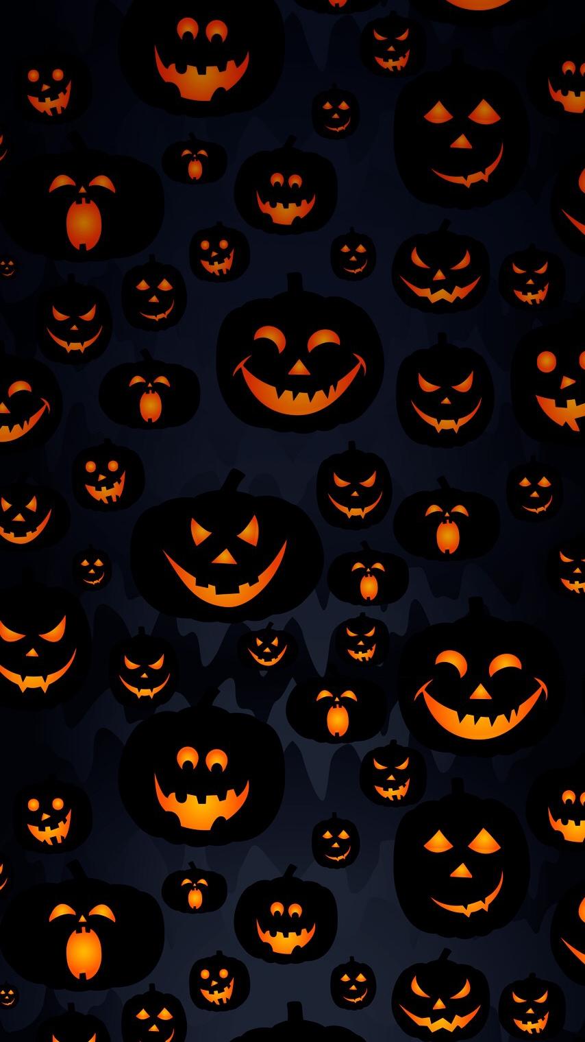 854x1519 Scary Halloween Pumpkin Masks IPhone Wallpaper Wallpaper : IPhone Wallpaper