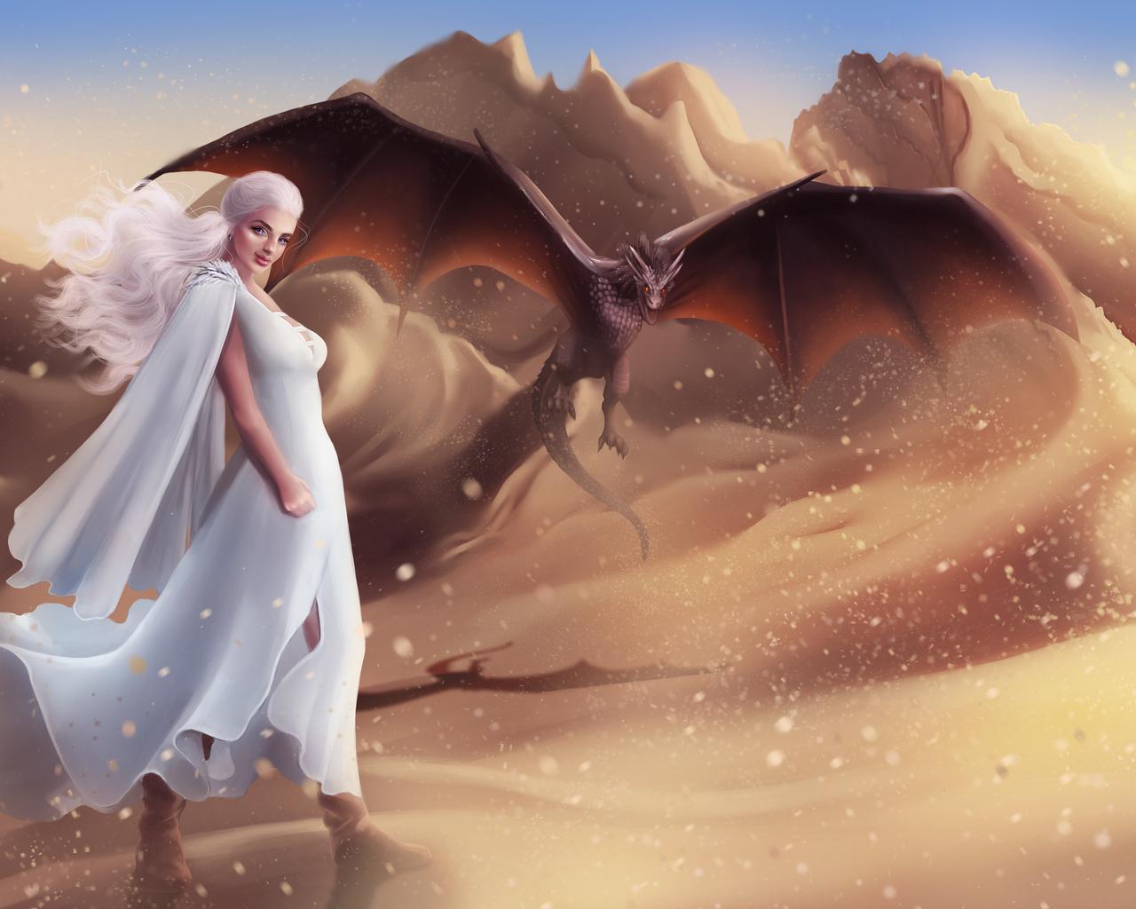 1280x1024 Mother Of Dragons Art 4k 1280x1024 Resolution HD 4k Wallpaper, Image, Background, Photo and Picture