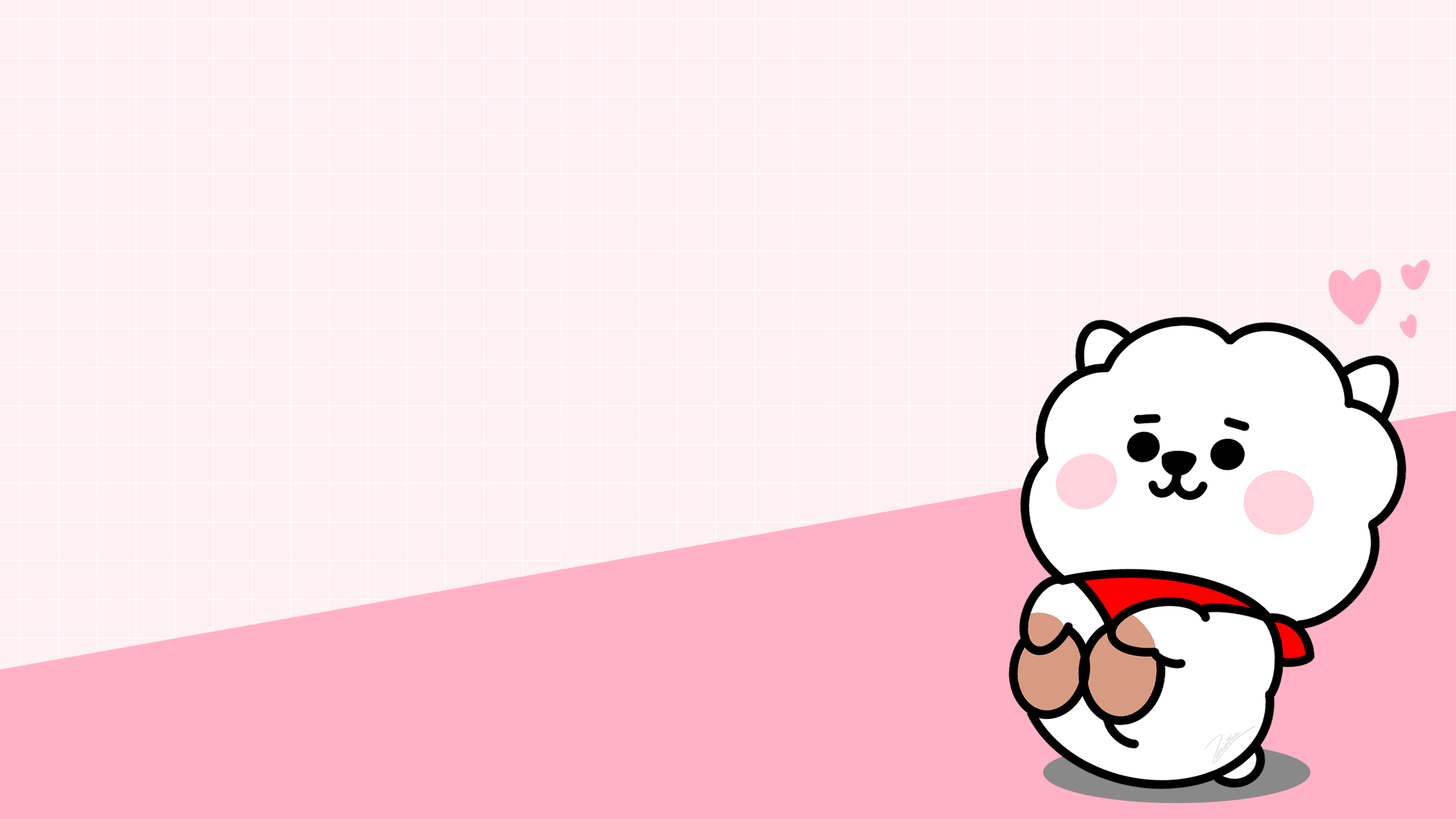 Download Minimal Rj Bt21 In Pink Wallpaper  Wallpaperscom