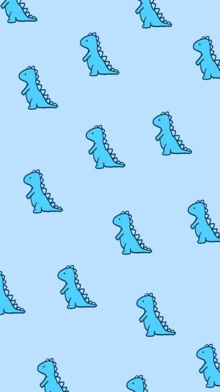 750x1334 Aesthetic Cute Dino Wallpaper