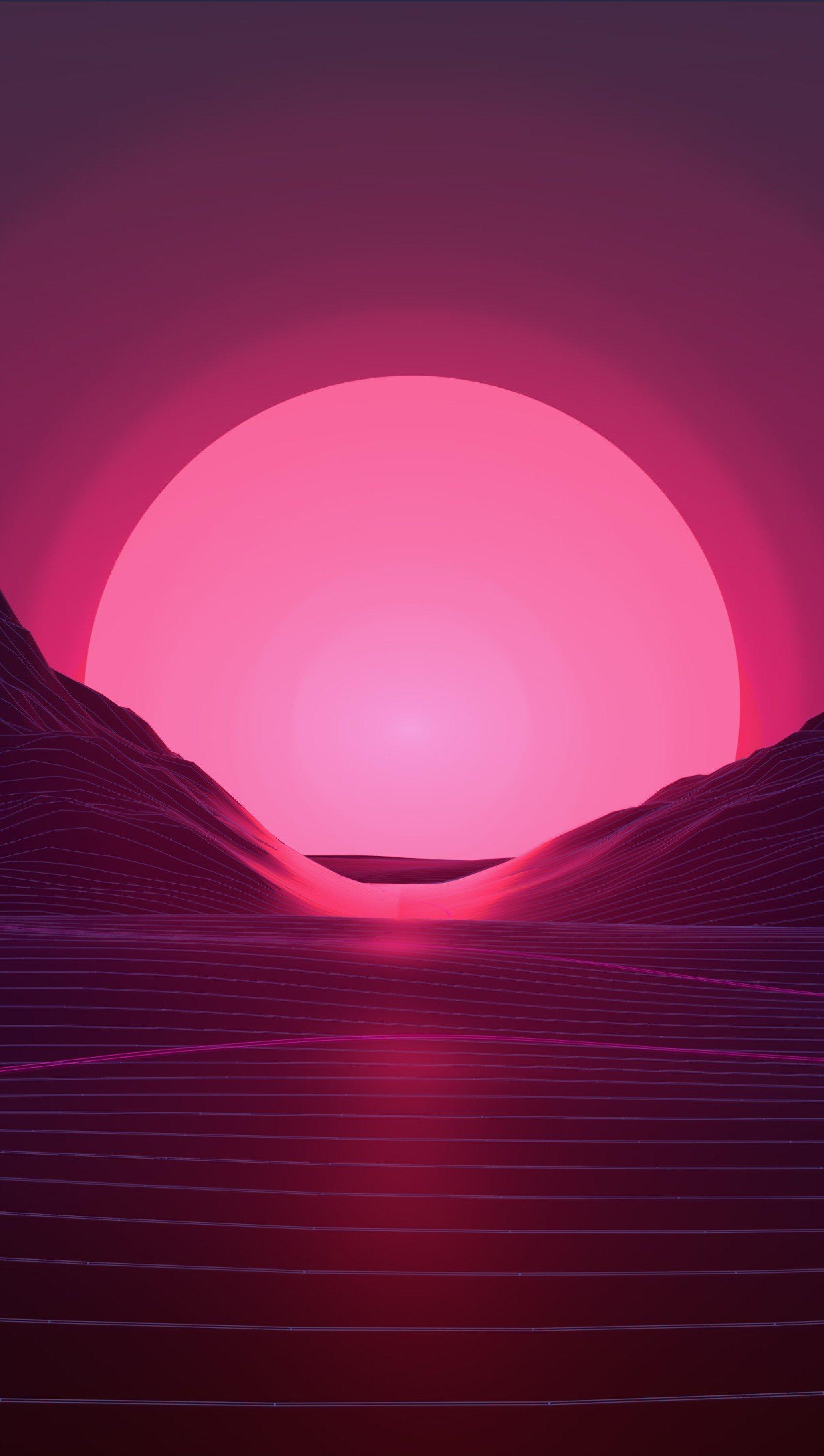 1630x2880 Retrowave Sunset Wallpaper 5k Ultra HD