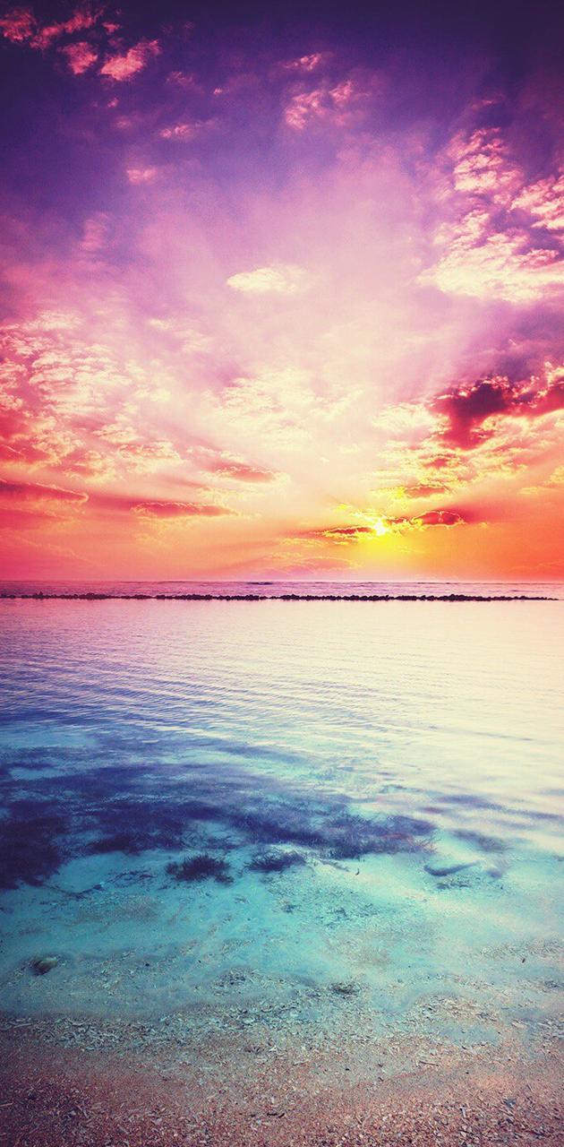 630x1280 Beach Sunset wallpaper