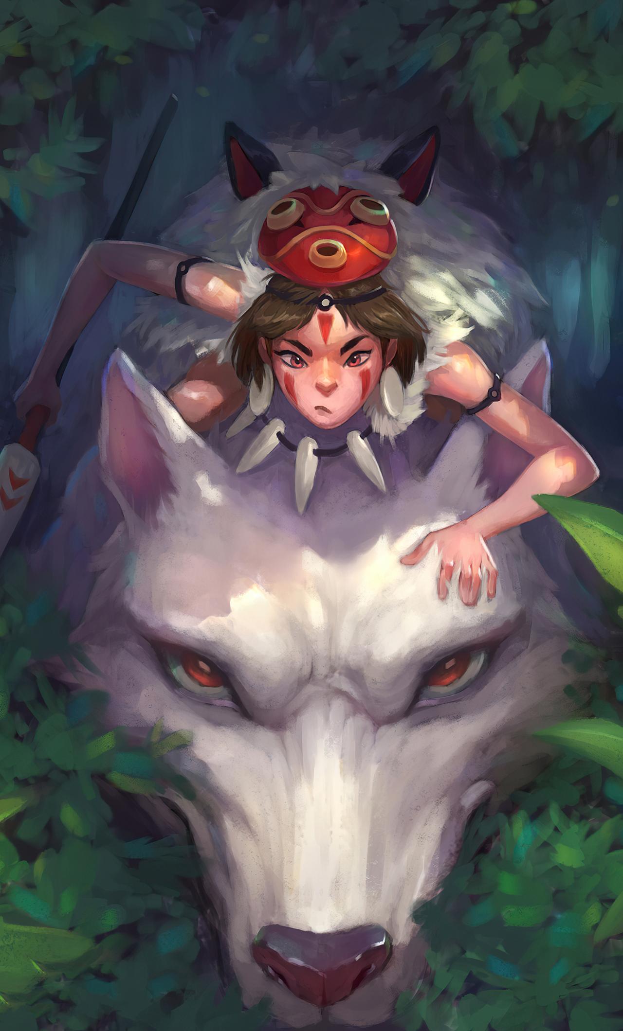 1280x2120 Princess Mononoke Fanart 4k iPhone HD 4k Wallpaper, Image, Background, Photo and Picture
