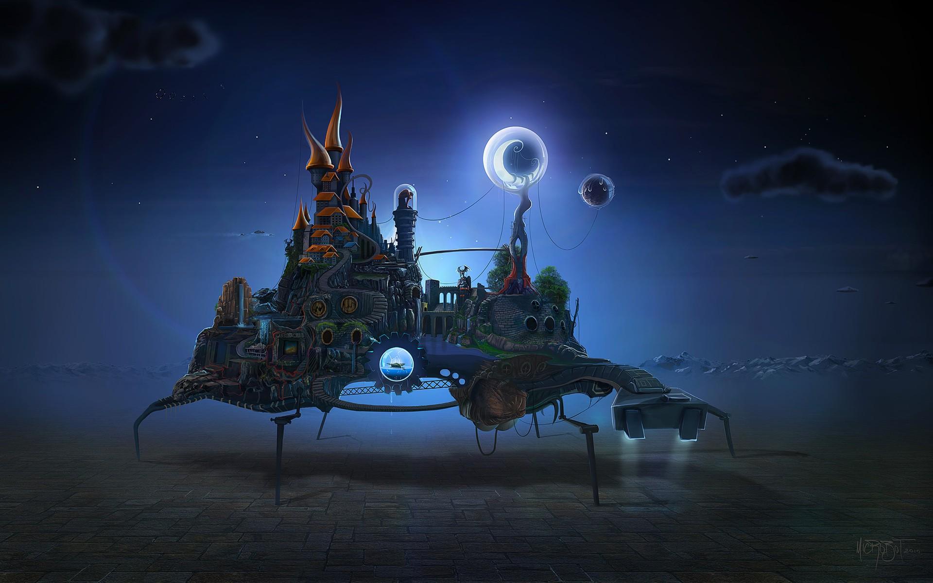1920x1200 Computer Background HD Samsung Galaxy Cool City Fantasy Art HD Wallpaper