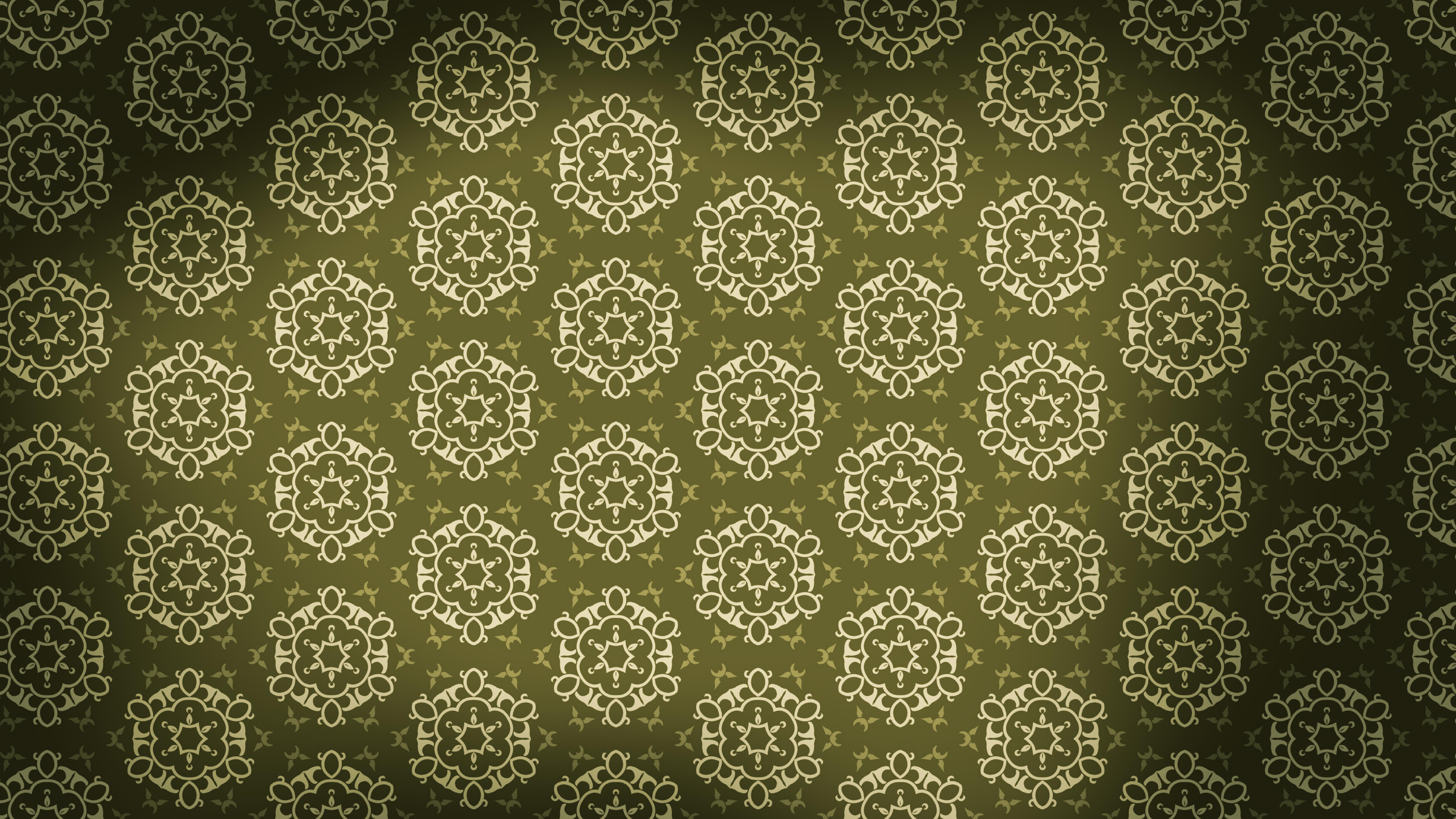 8000x4500 Dark Green Vintage Seamless Ornament Wallpaper Pattern