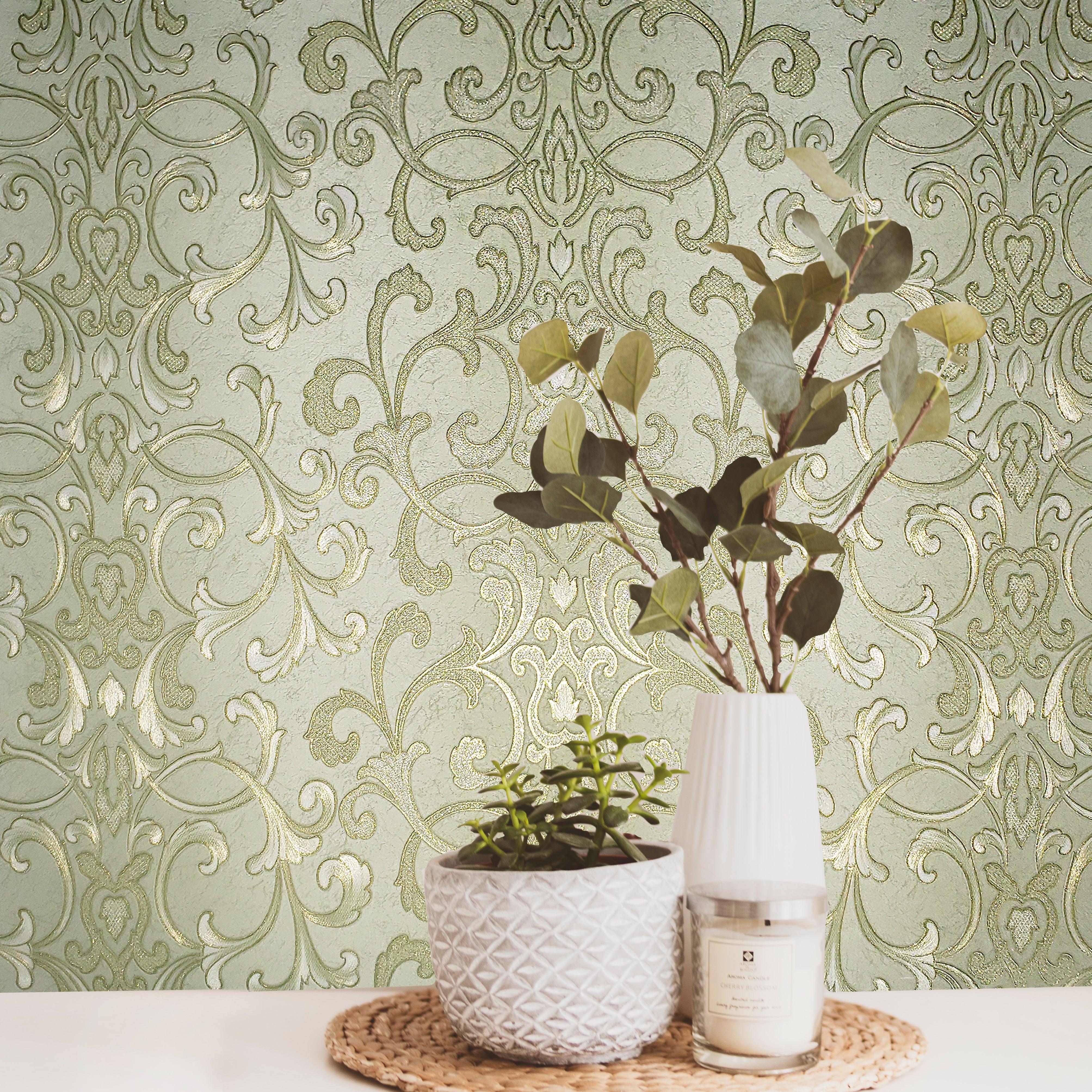 4014x4014 8516 04 Green Lime Victorian Wallpaper