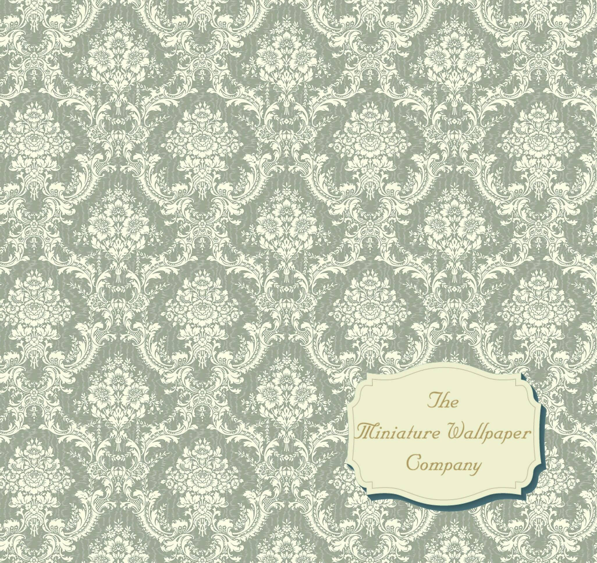 2052x1933 Royal Victorian Damask Wallpaper 12th Scale Miniature