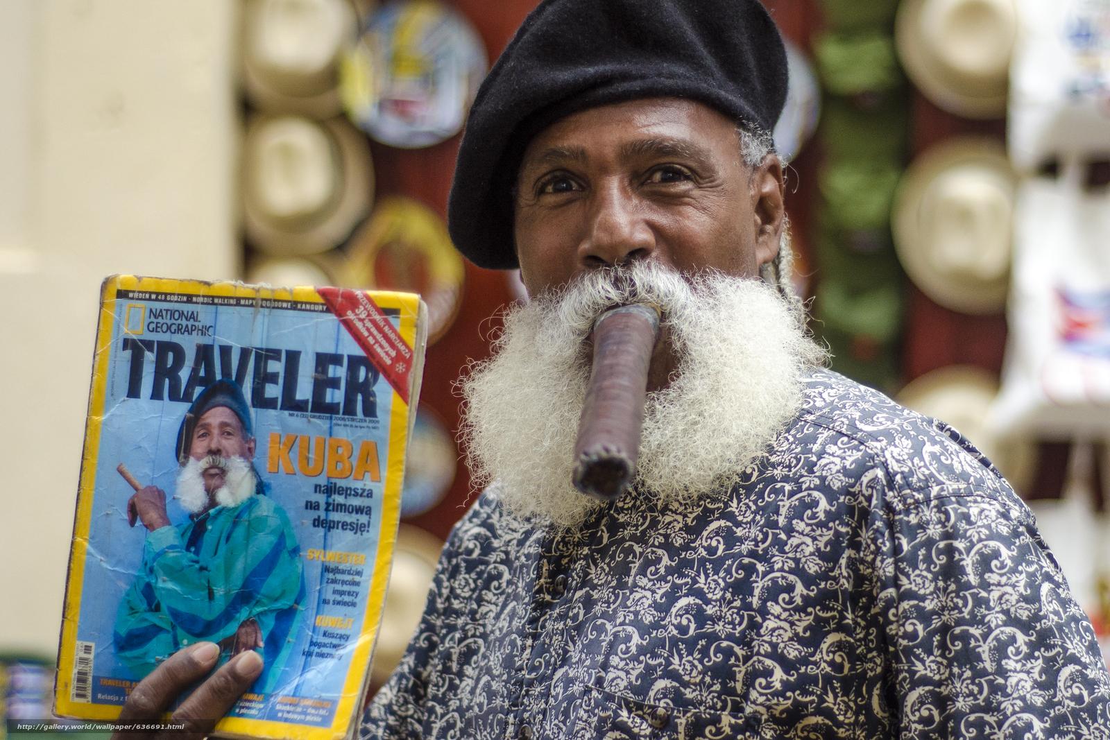 1600x1067 Download wallpaper Havana, Cuba, muzhik, cigar free desktop wallpaper in the resolution 4159x2773